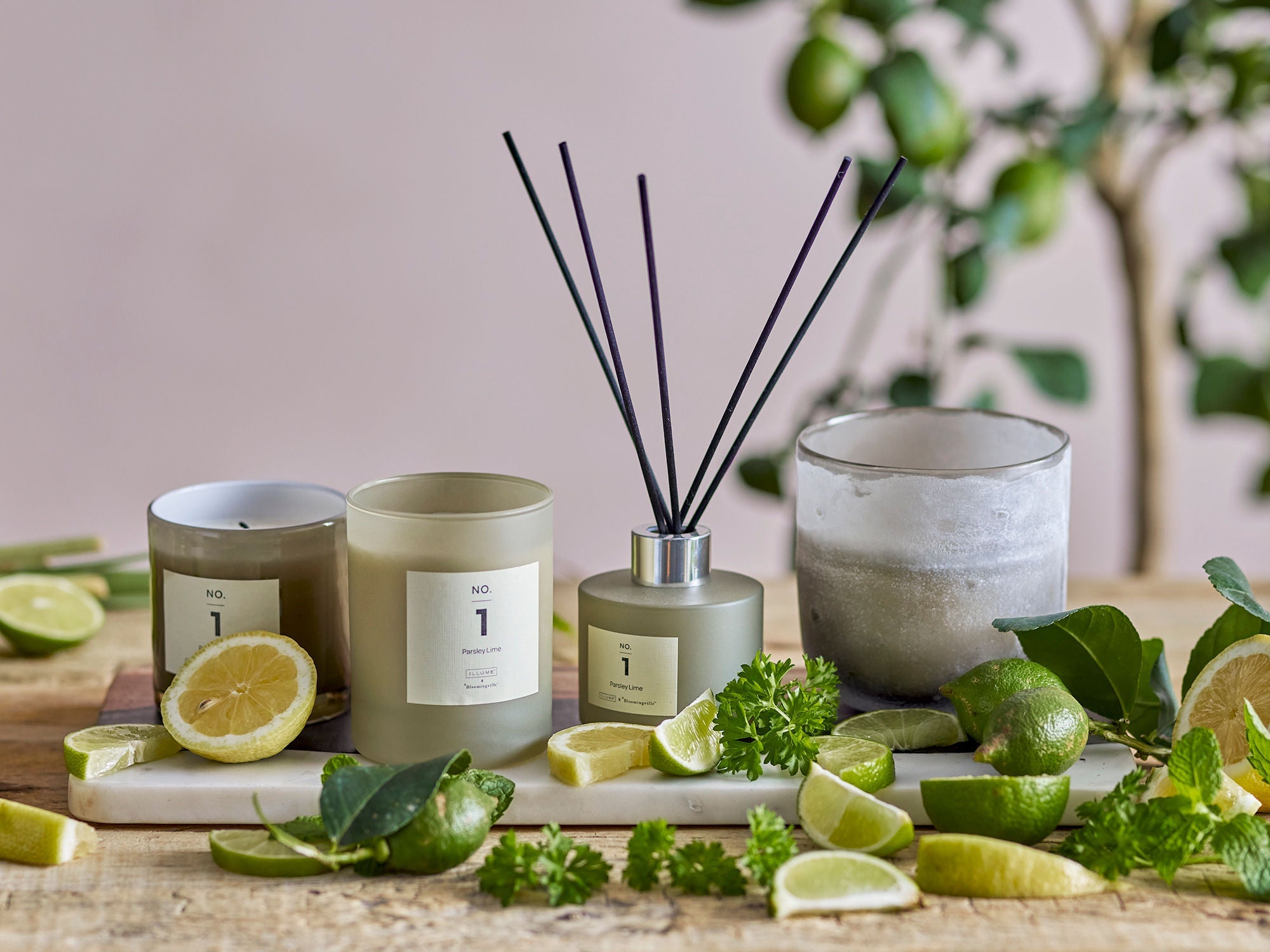 Illume x Bloomingville nr 1-Parsley Lime Candle, zielony, wosk