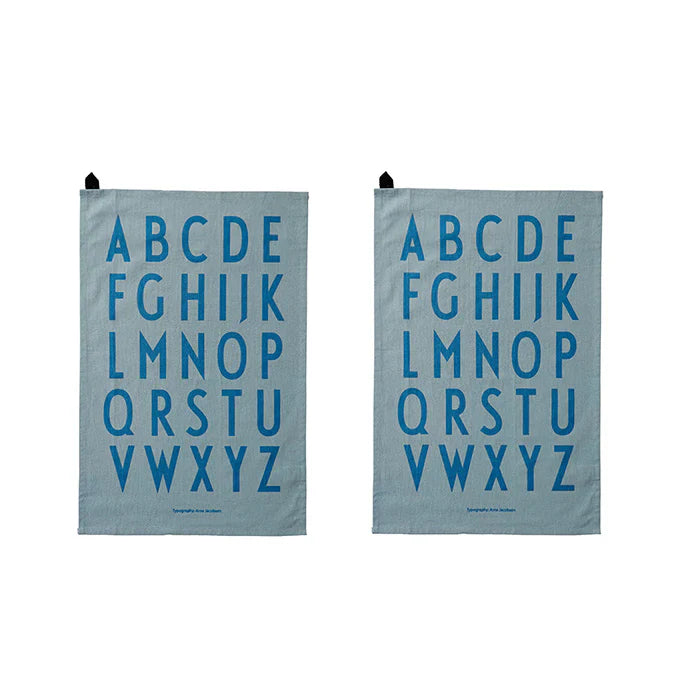 Design Letters Classic Tea Towel Blue