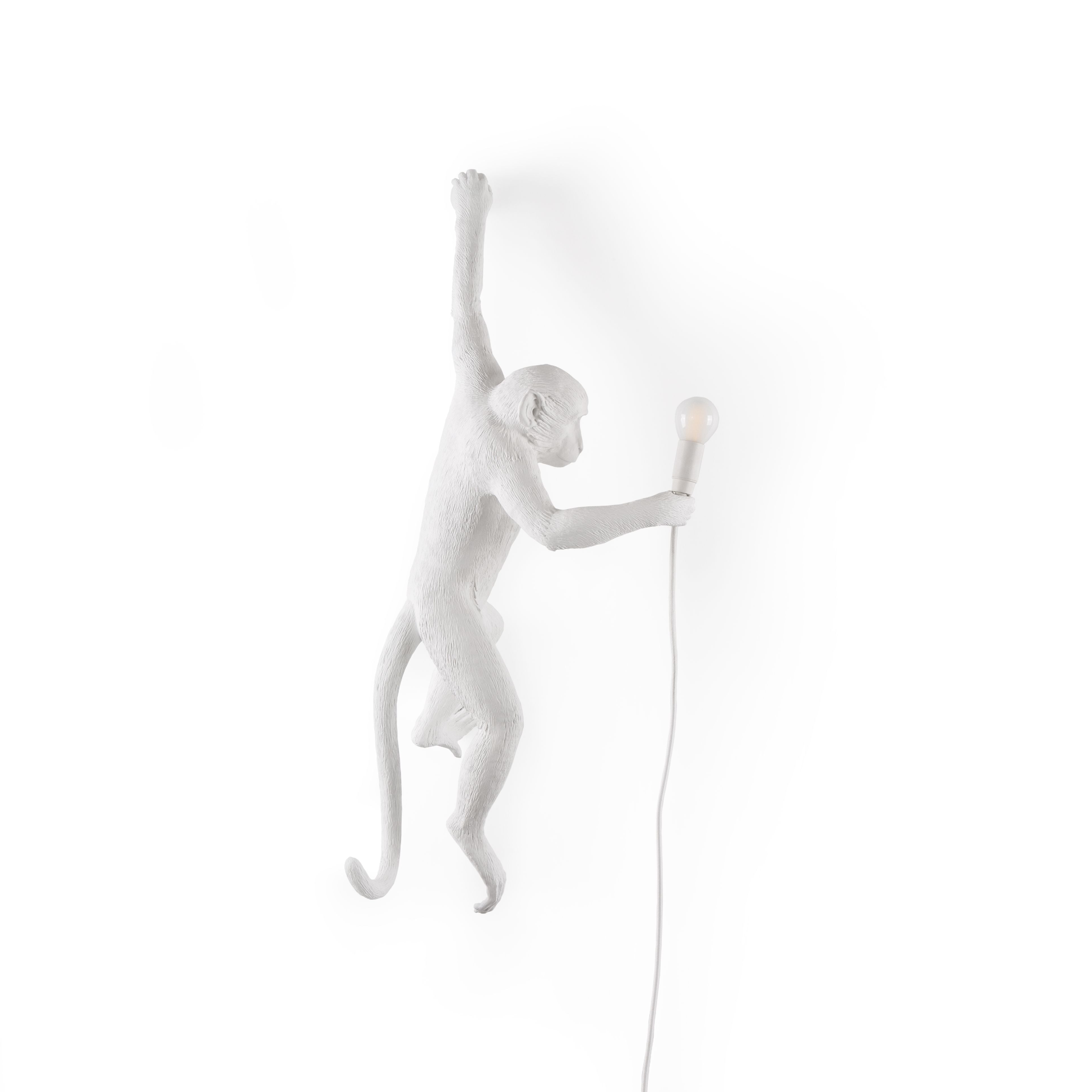 Seletti Monkey Lampa biała, wisząca lewa ręka