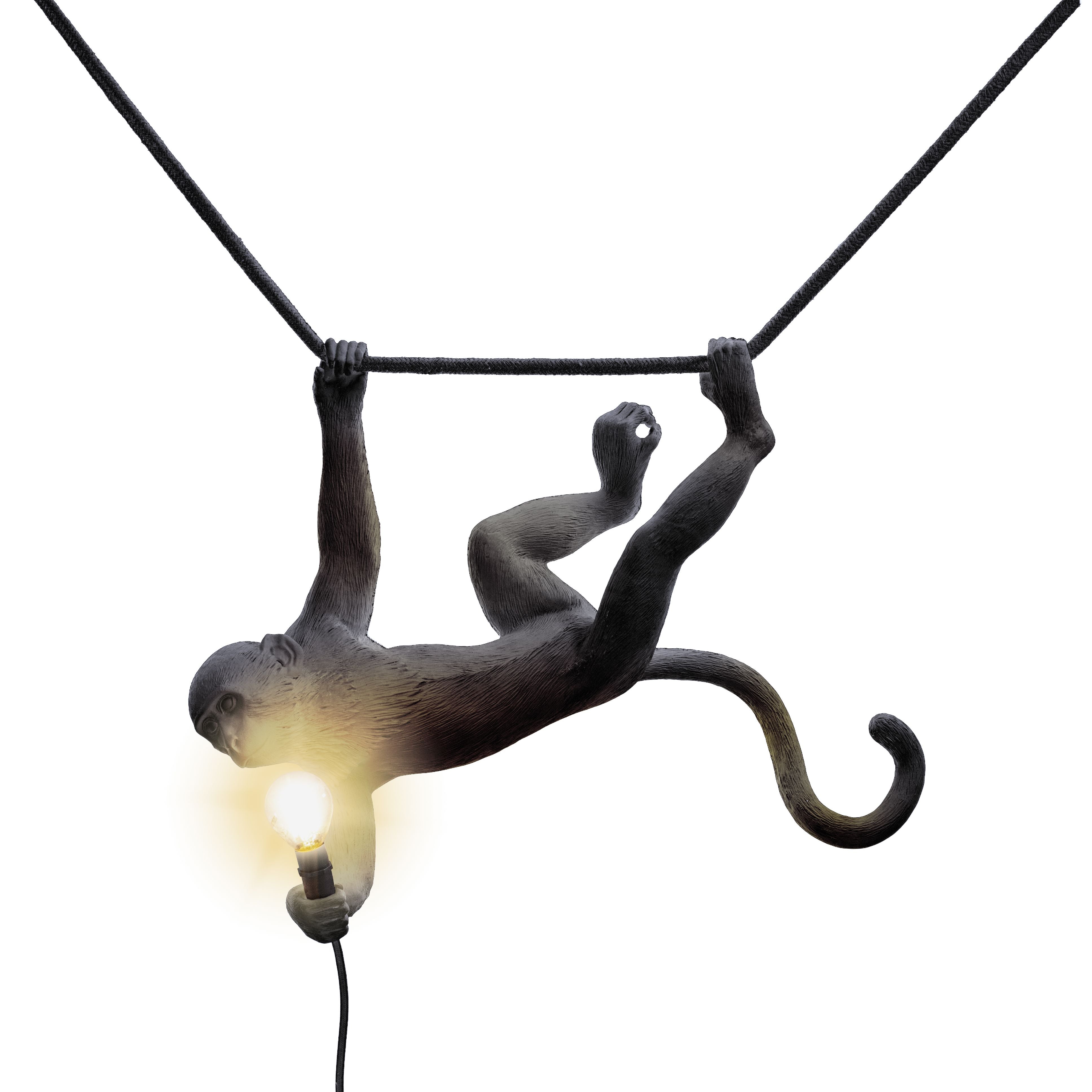 Seletti Monkey Outdoor Lamp Black, Swing