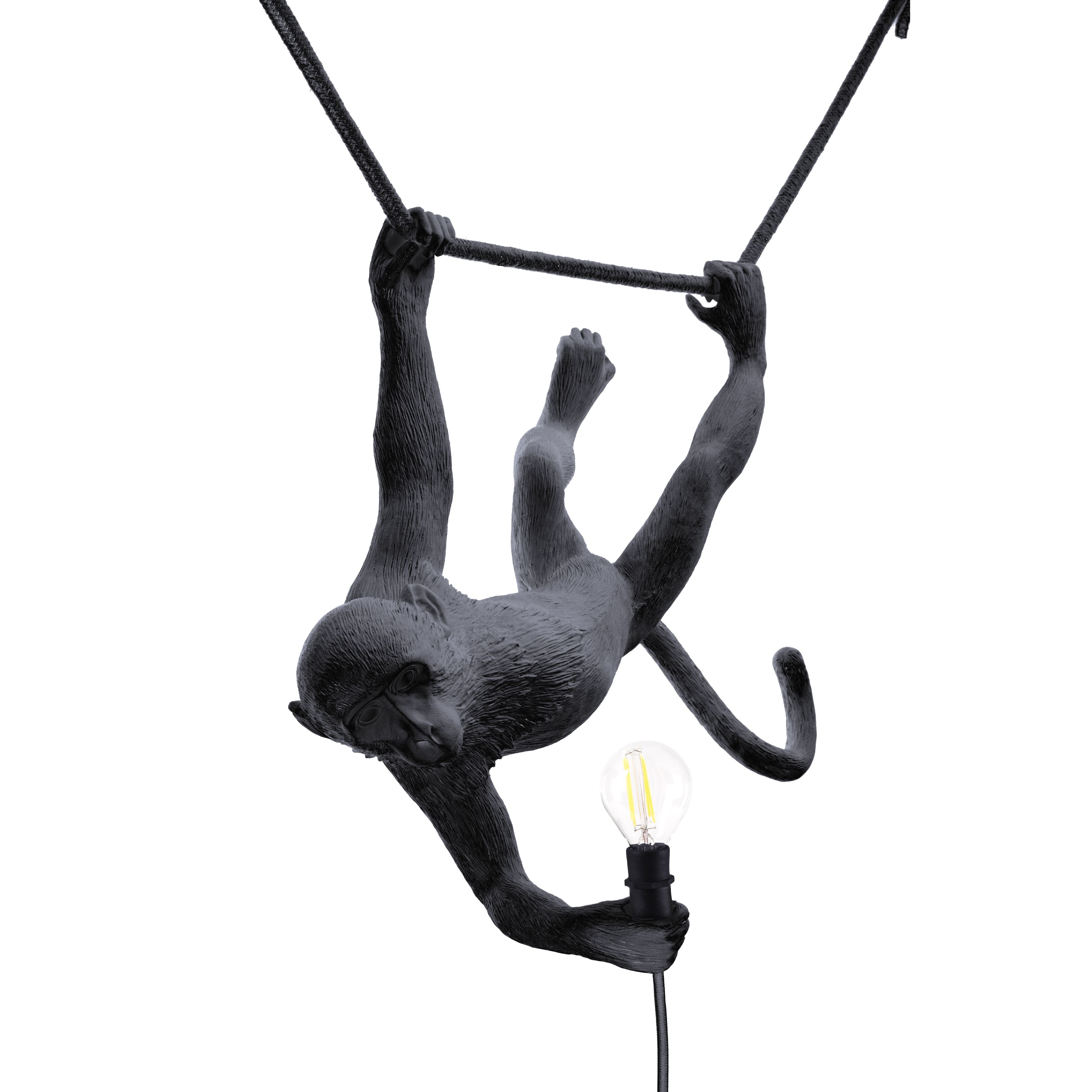 Seletti Monkey Outdoor Lamp Black, Swing