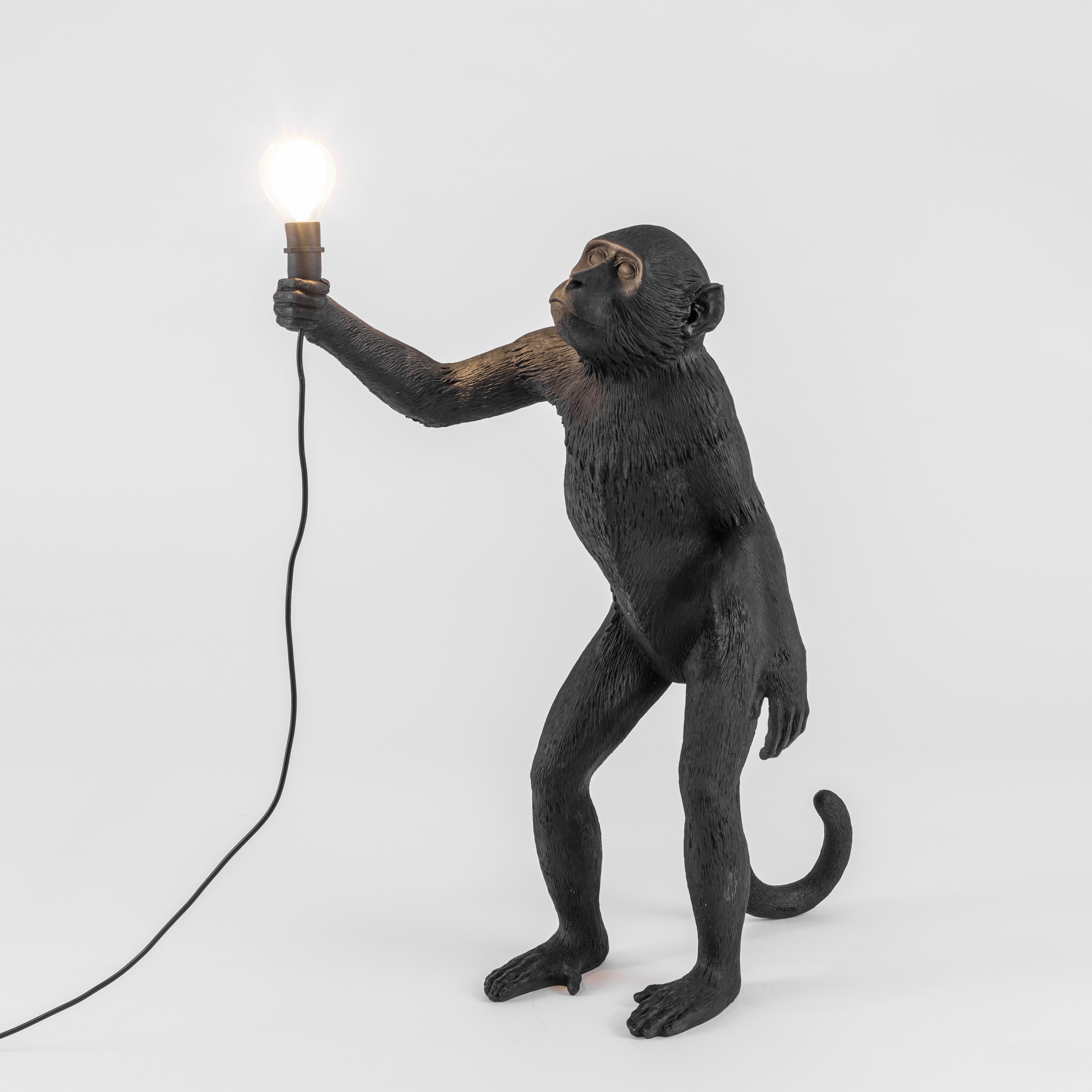 Lampka zewnętrzna Seletti Monkey Black, stojąca