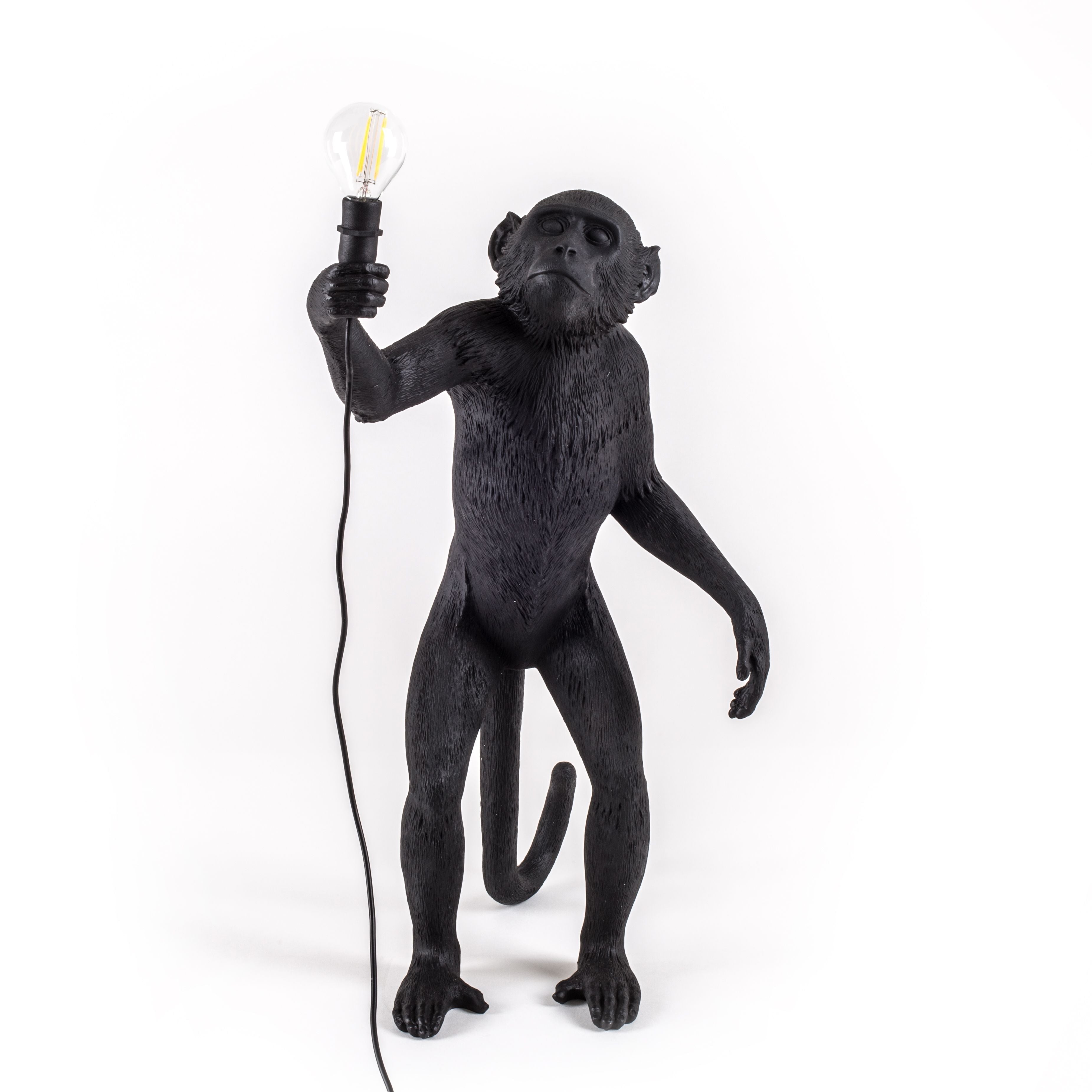 Lampka zewnętrzna Seletti Monkey Black, stojąca