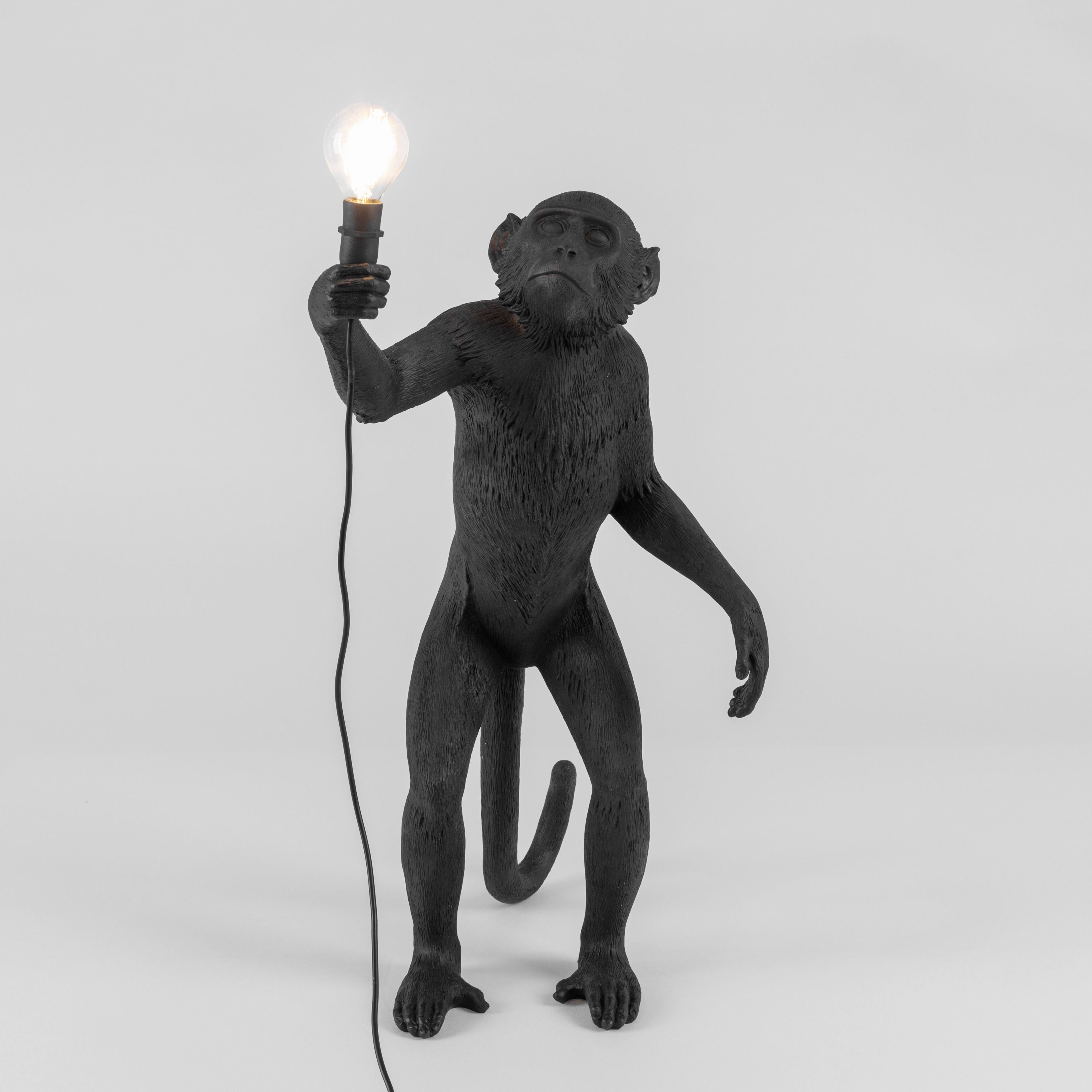 Lampka zewnętrzna Seletti Monkey Black, stojąca