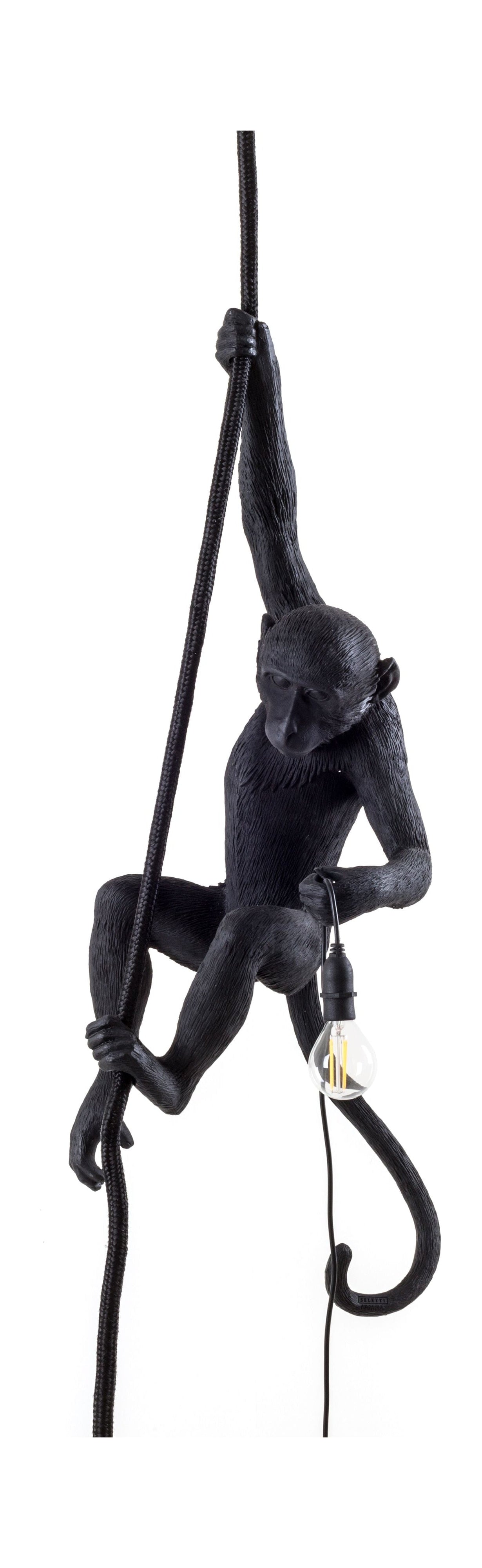 Seletti Monkey Outdoor Lamp Black, With Rope