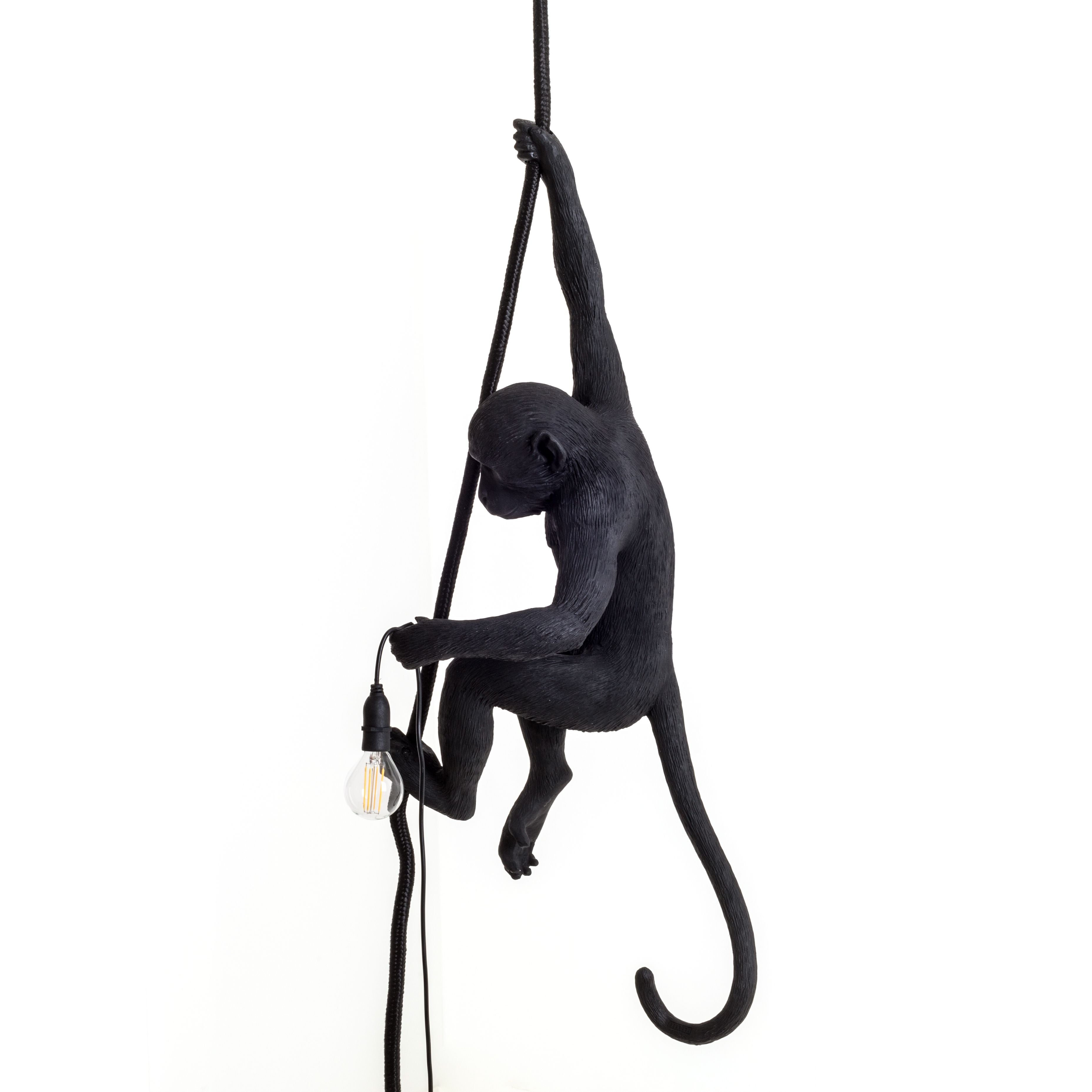 Seletti Monkey Outdoor Lamp Black, With Rope