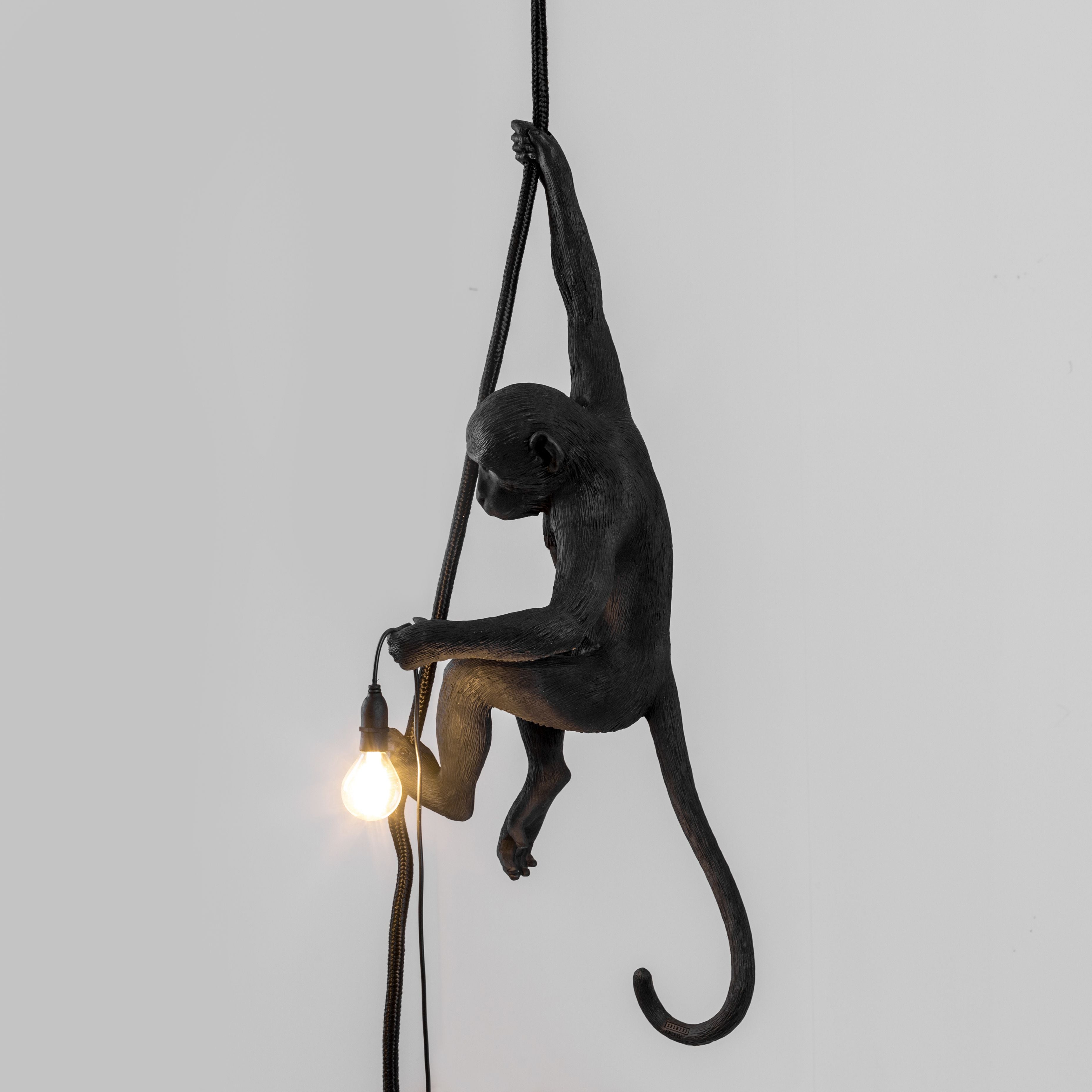 Seletti Monkey Outdoor Lamp Black, With Rope