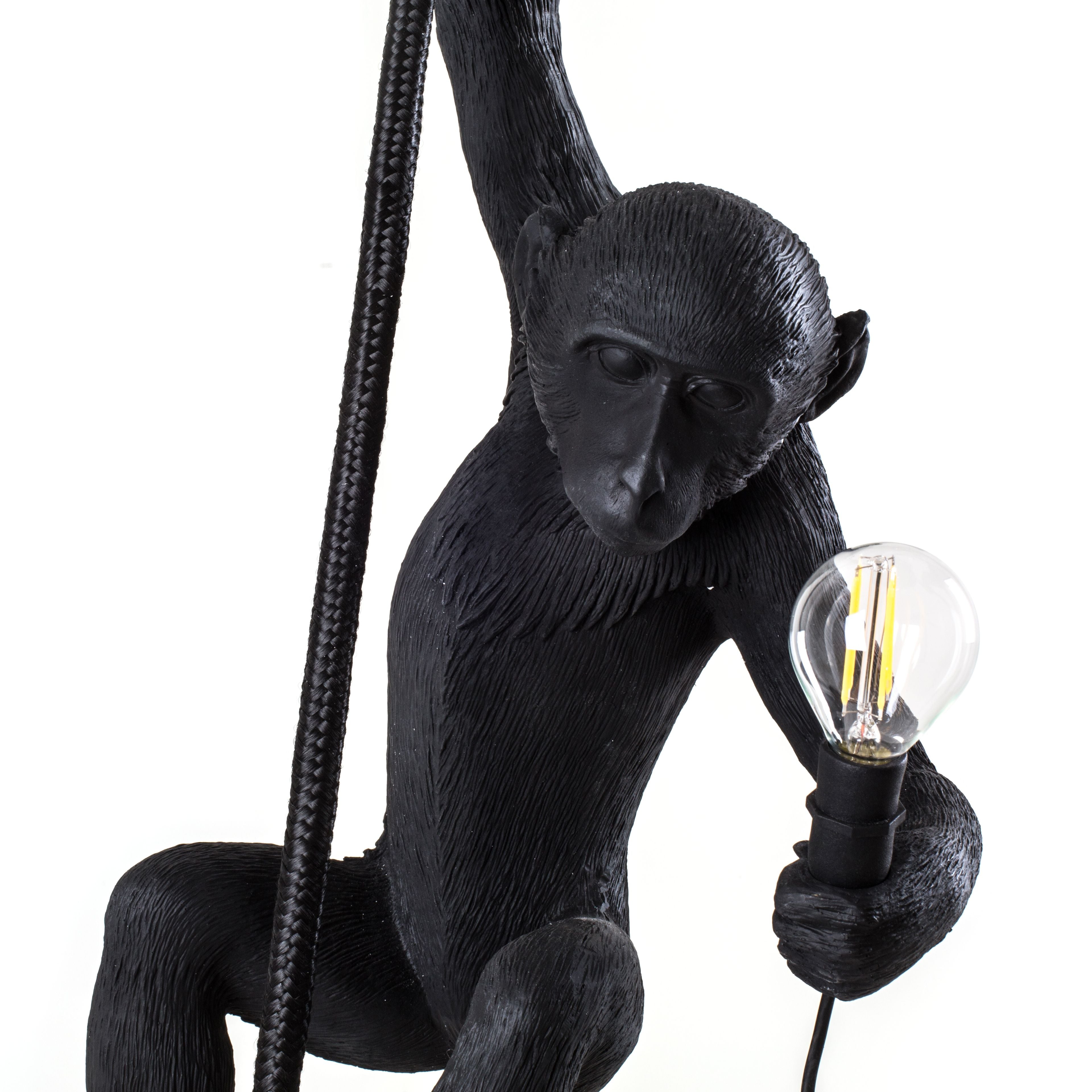 Seletti Monkey Outdoor Lamp Black, With Rope