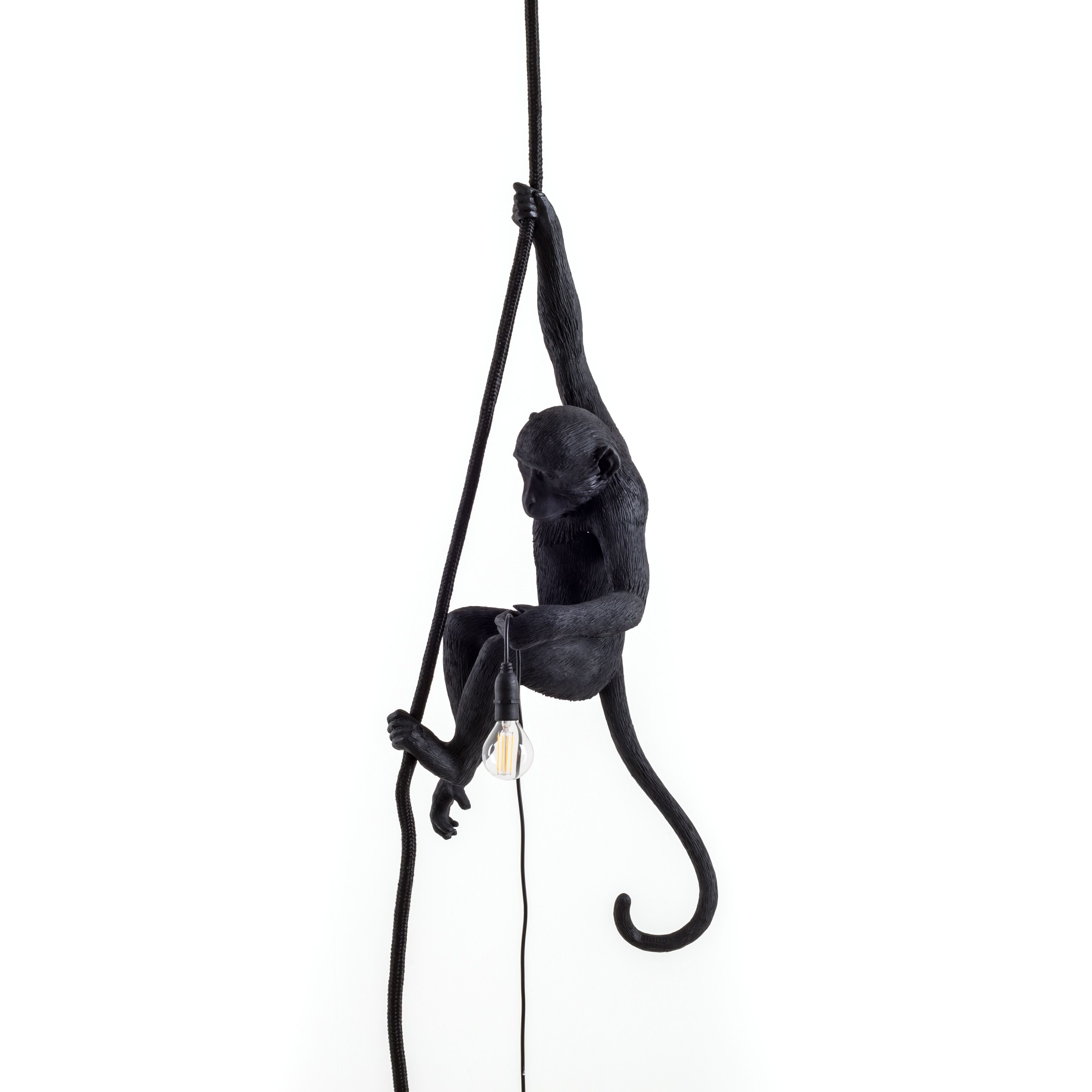 Seletti Monkey Outdoor Lamp Black, With Rope