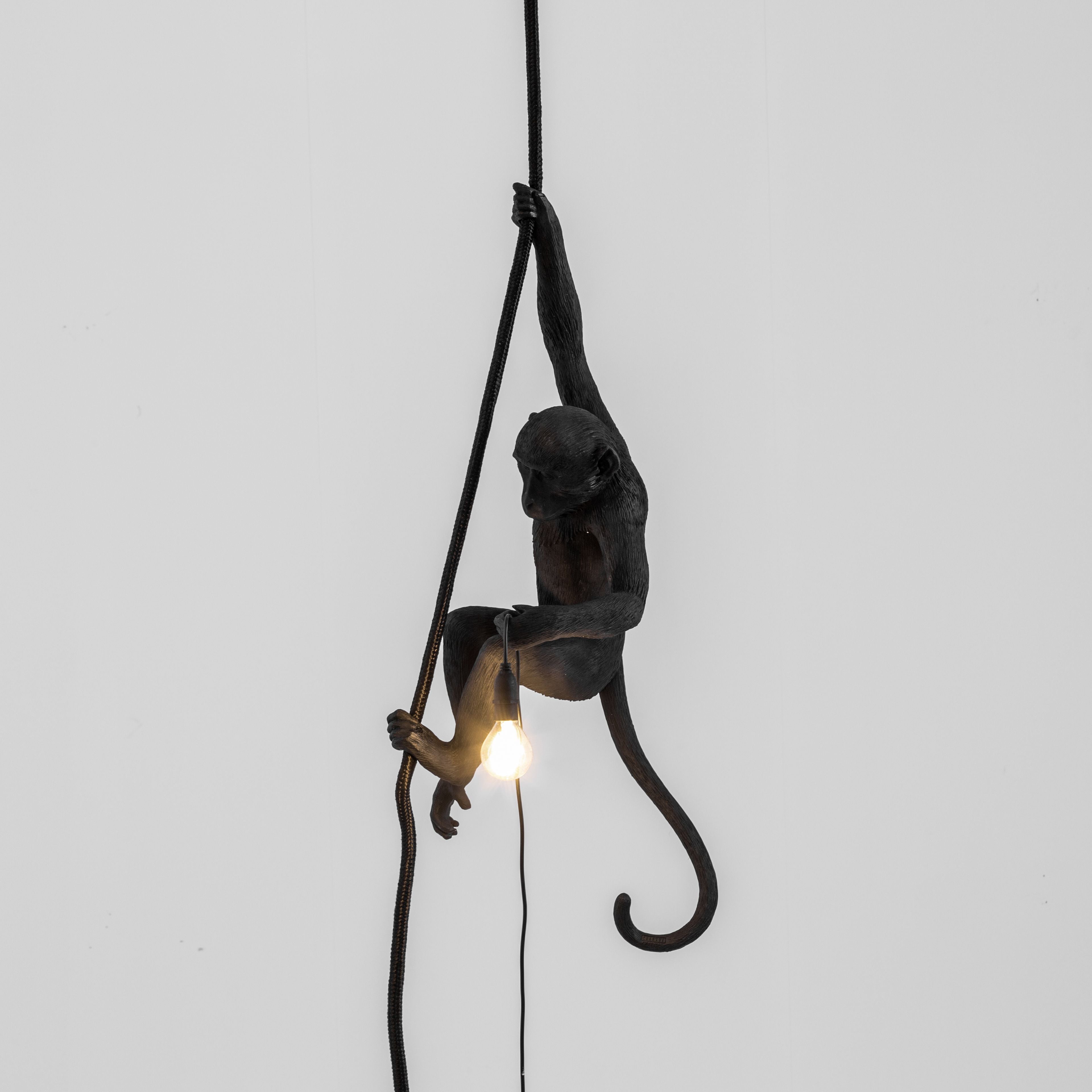 Seletti Monkey Outdoor Lamp Black, With Rope