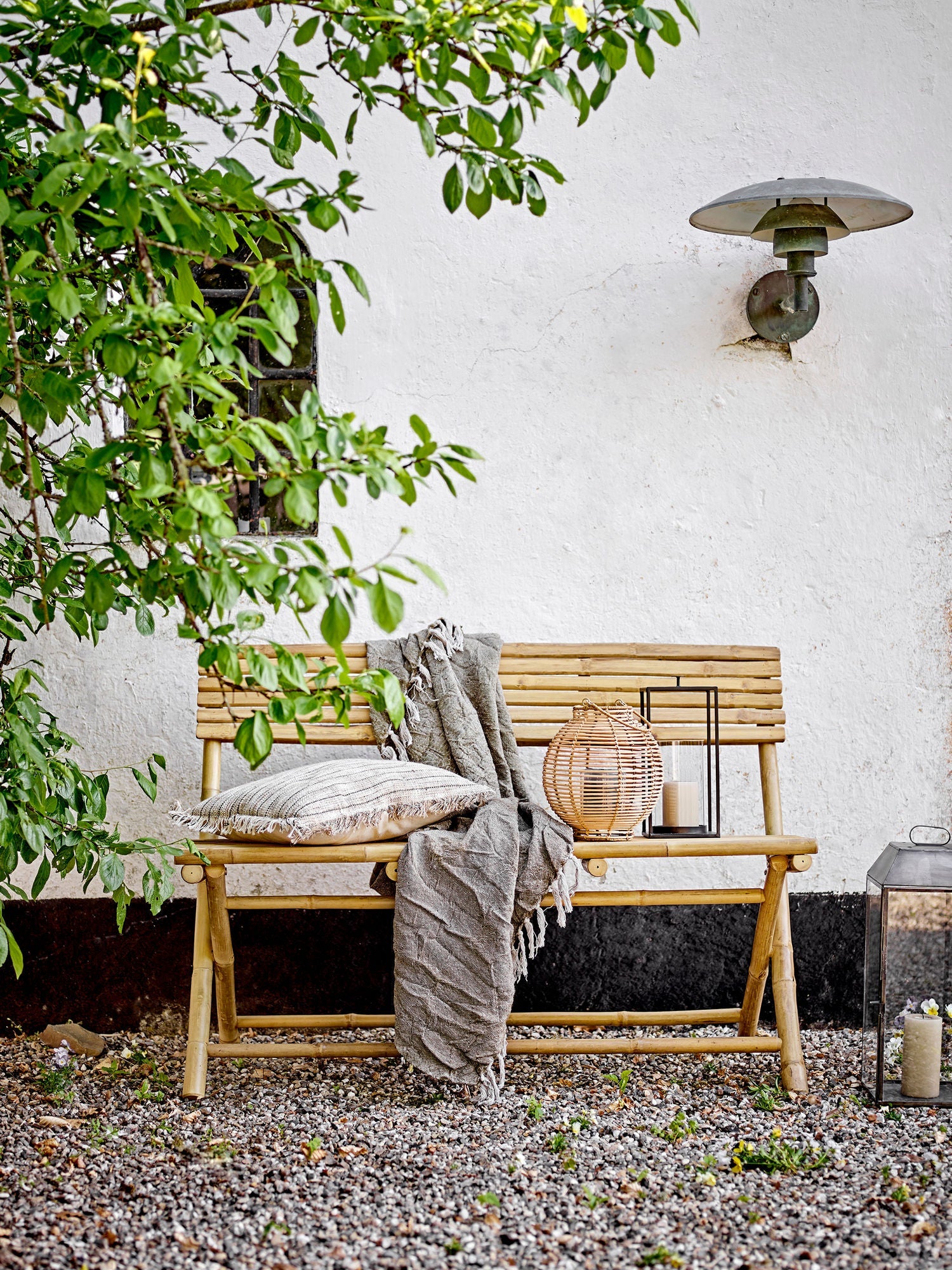 Bloomingville Malua Lantern w/szkło, natura, rattan