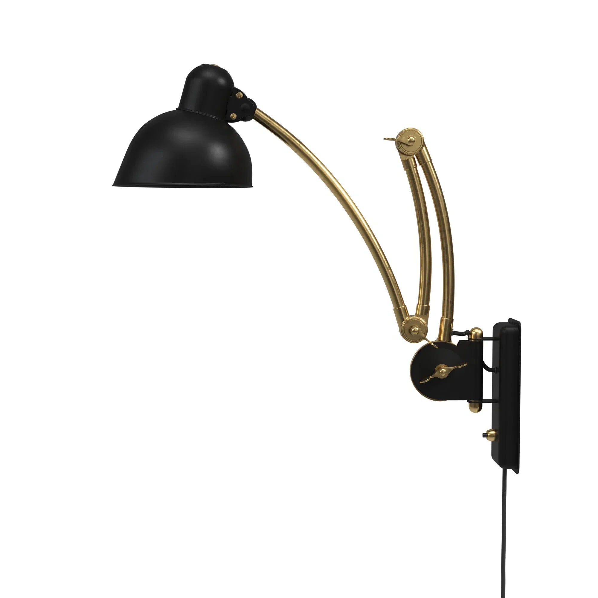 Fritz Hansen Kaiser Idell 6559-W lampa ścienna, Matt Black/mosiądz