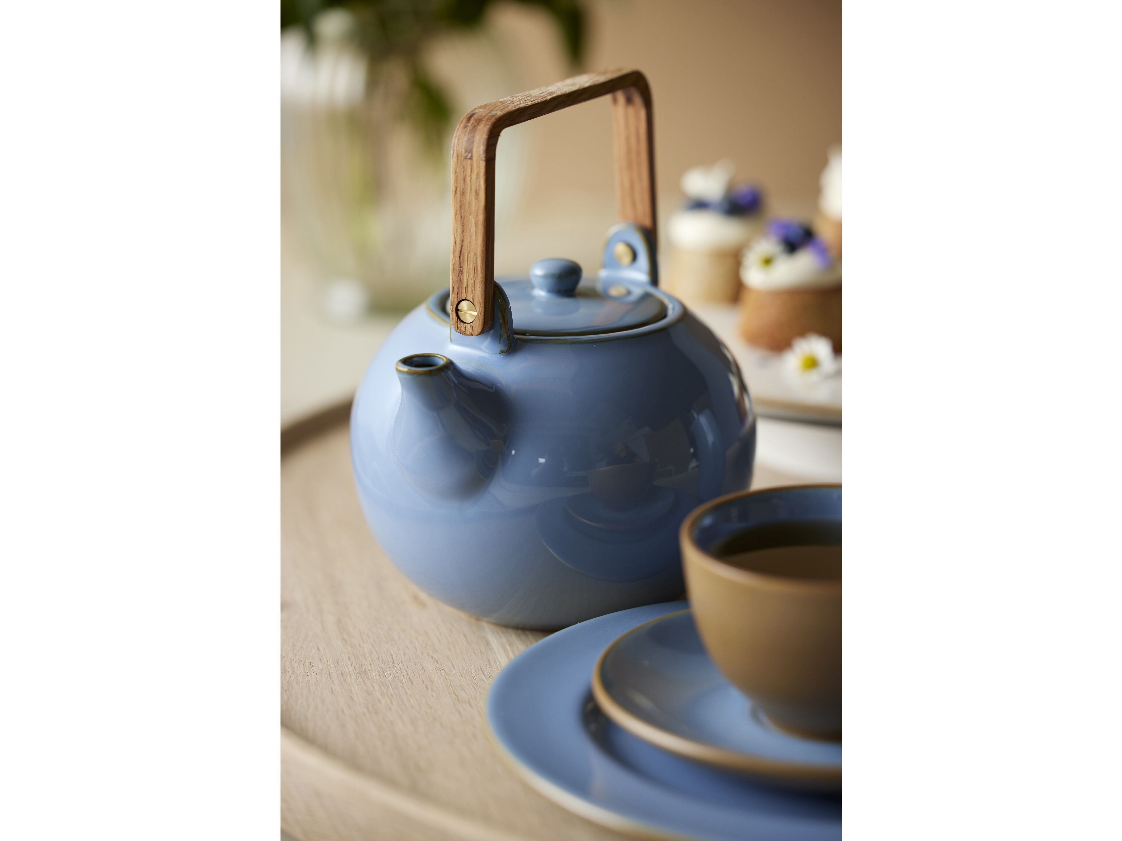 Bitz Teapot z sitko herbaty 1,2 l, błyszczący ocean