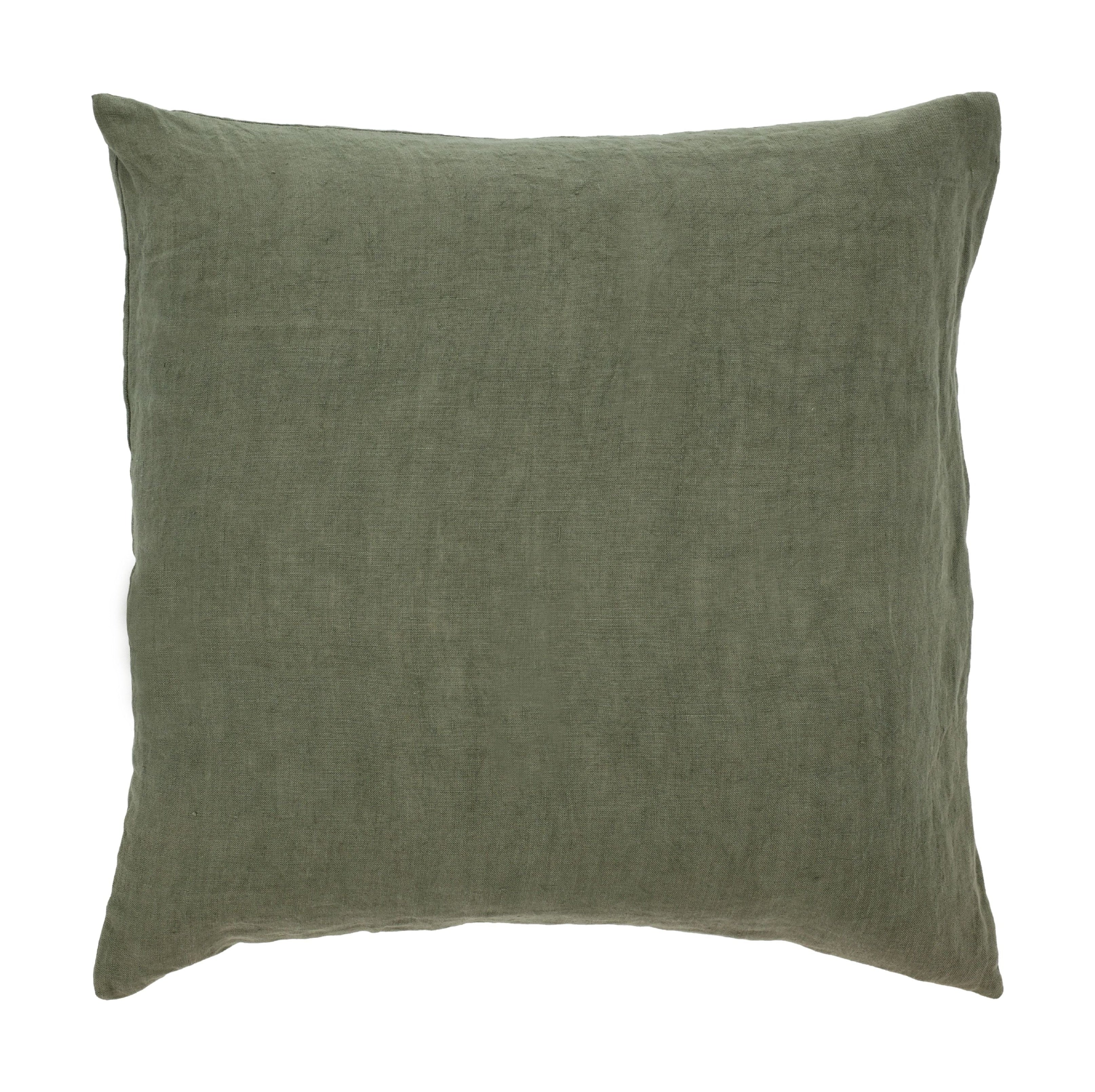 Södahl Linen Cushion Cover 50x50 cm, oliwka
