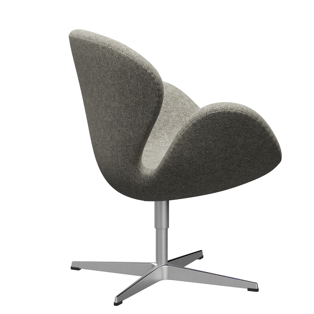 Fritz Hansen 3320 Swan Lounge Chair Special Edition, Aluminium/Moss Light Grey (0005)