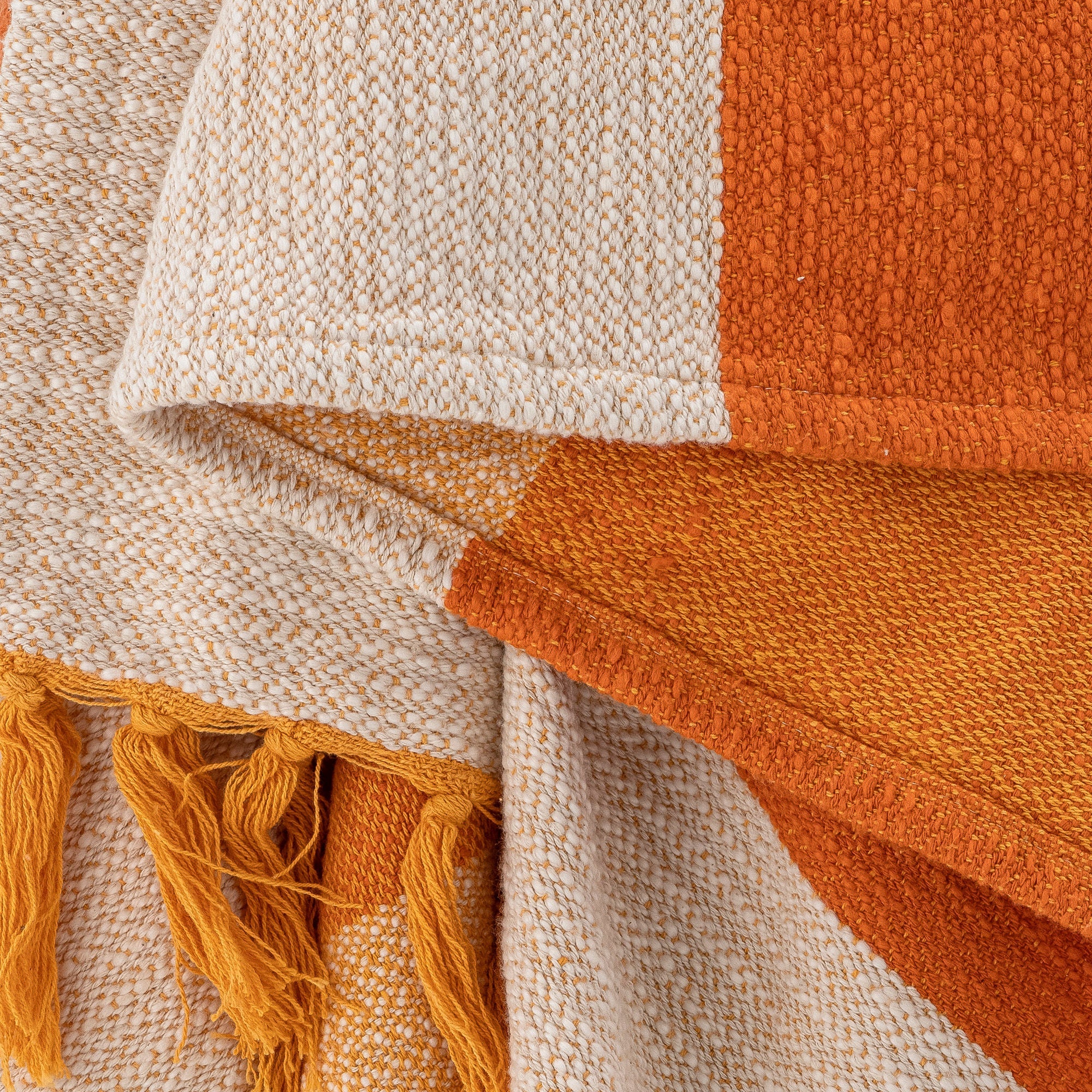 Bloomingville Motril Throw, Orange, Cotton