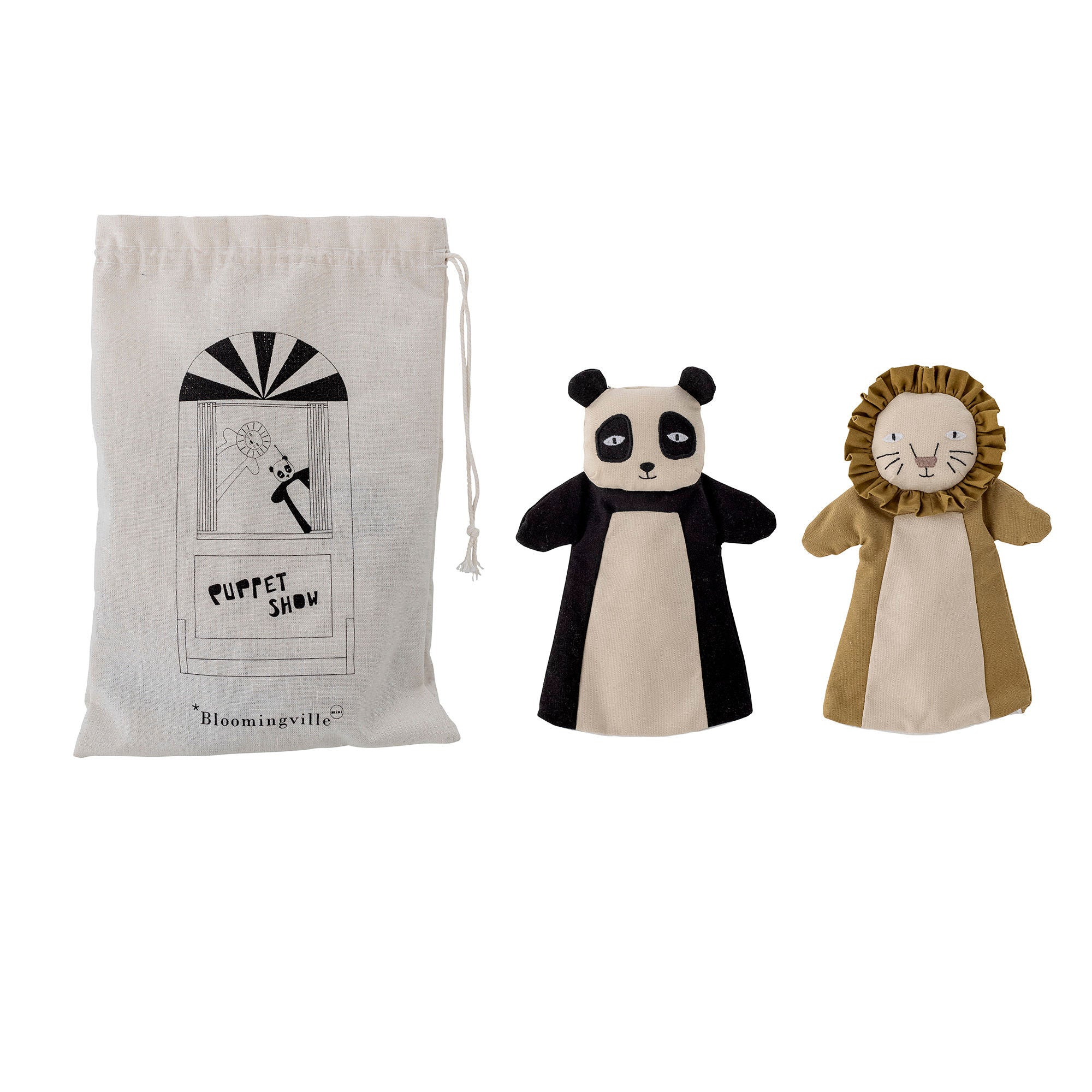 Bloomingville Mini Flynn Hand Puppet, Brown, Linen