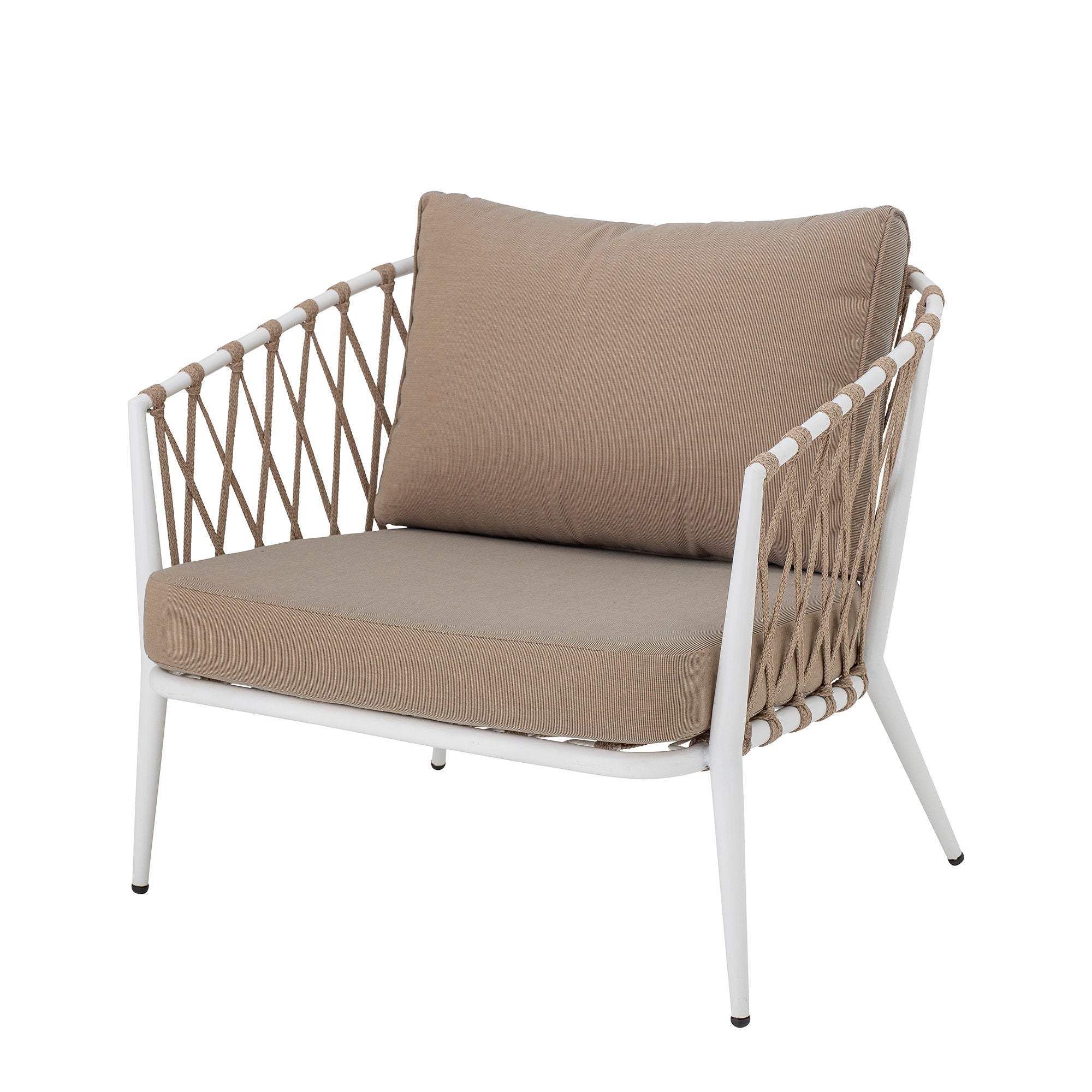 Creative Collection Cia Lounge Chair, White, Metal