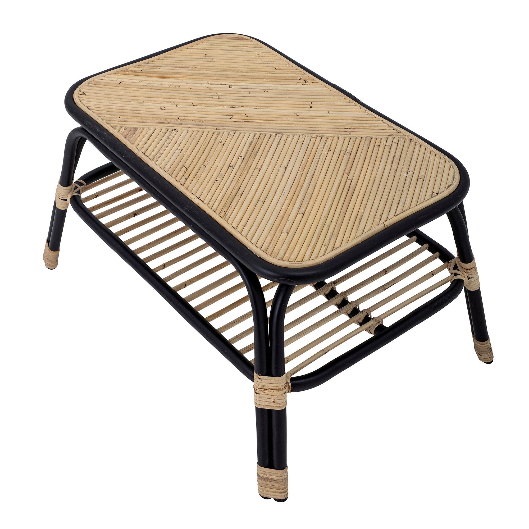 Bloomingville Loue Coffee Table, Black, Rattan