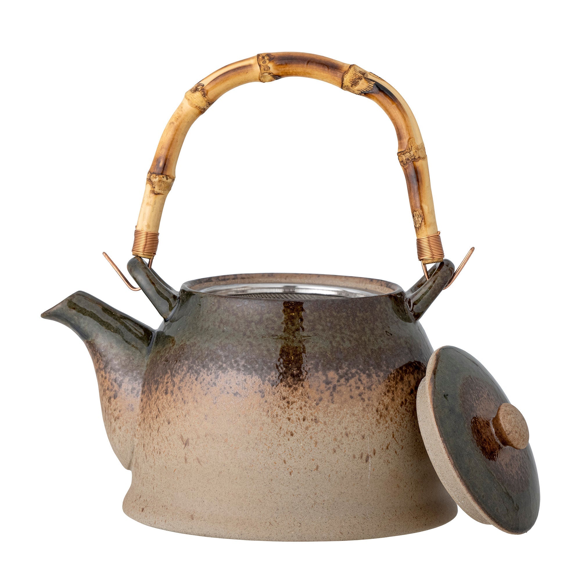 Bloomingville Aura Teapot z teastrainer, zielony, porcelanowy