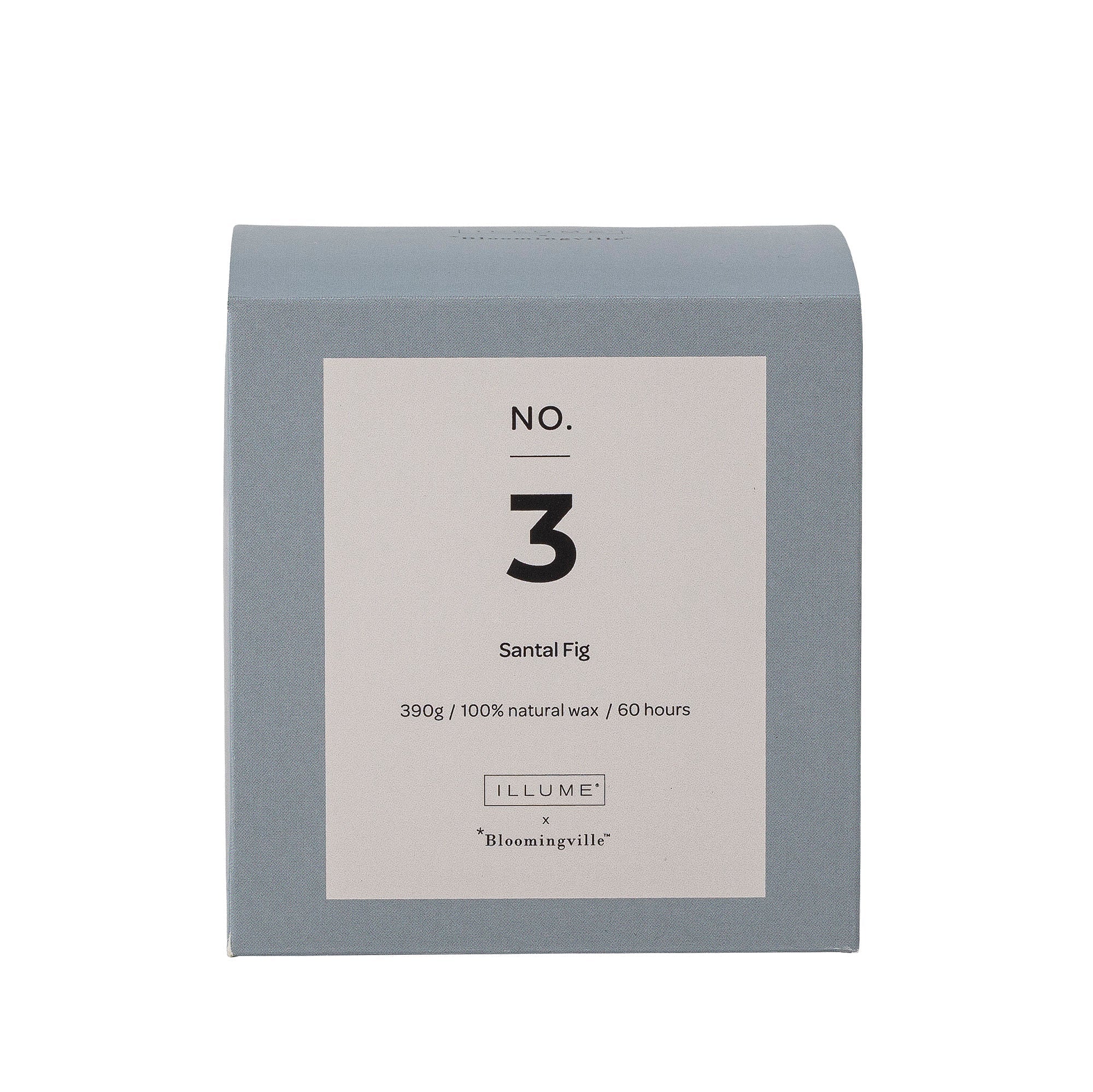 Illume x Bloomingville nr 3-Santal Fig Candle, niebieski, naturalny wosk