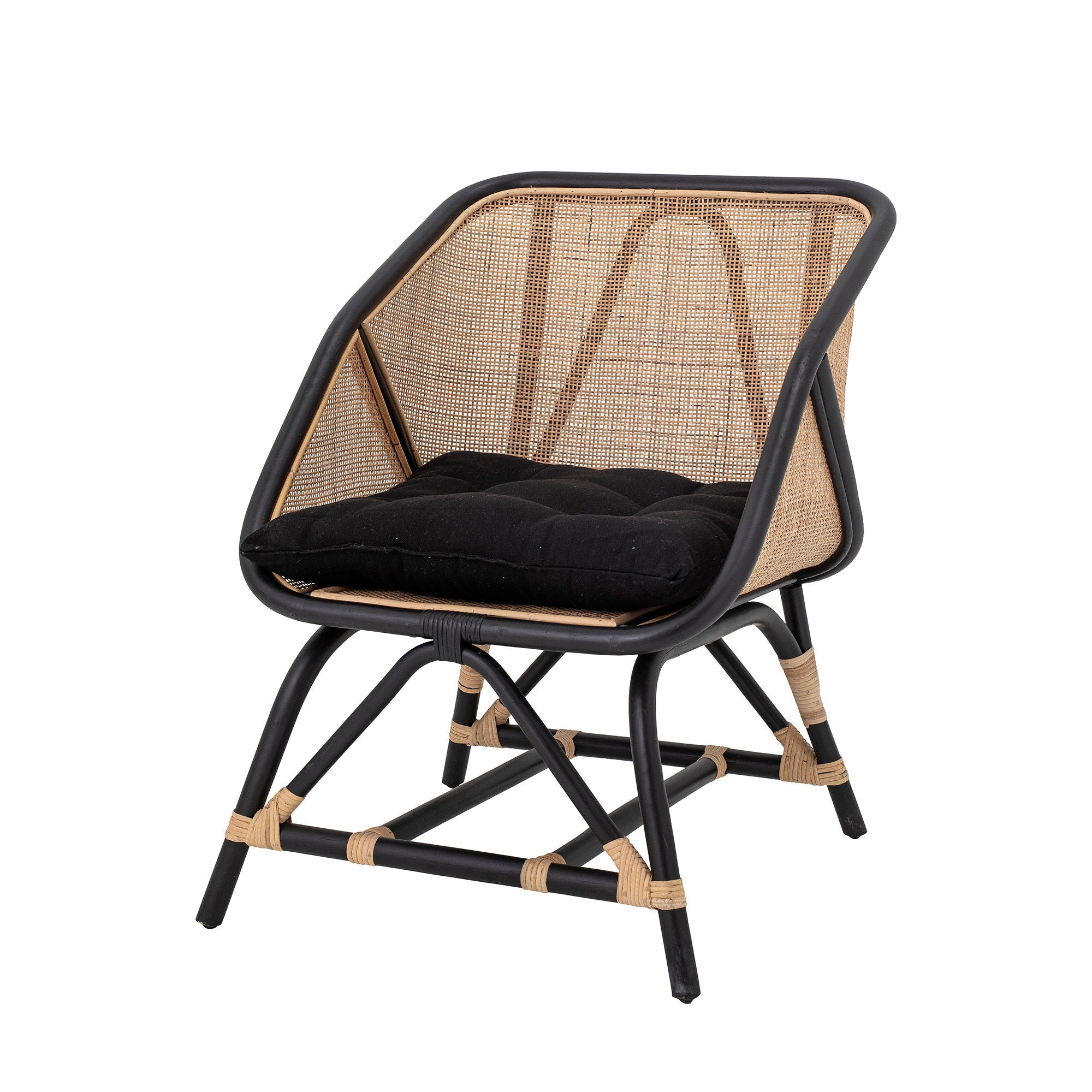 Bloomingville Loue Lounge Faun, Czarny, Rattan