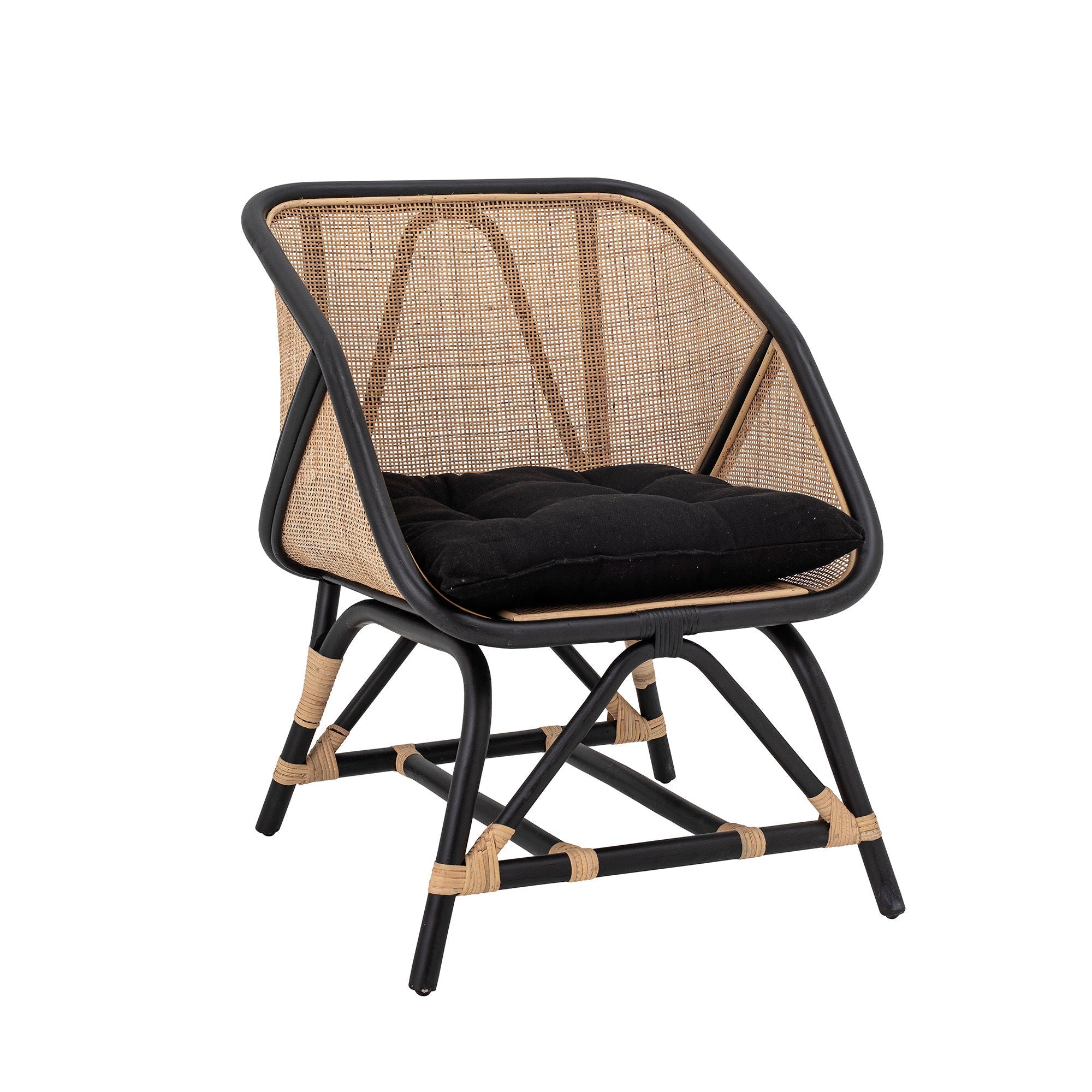 Bloomingville Loue Lounge Faun, Czarny, Rattan