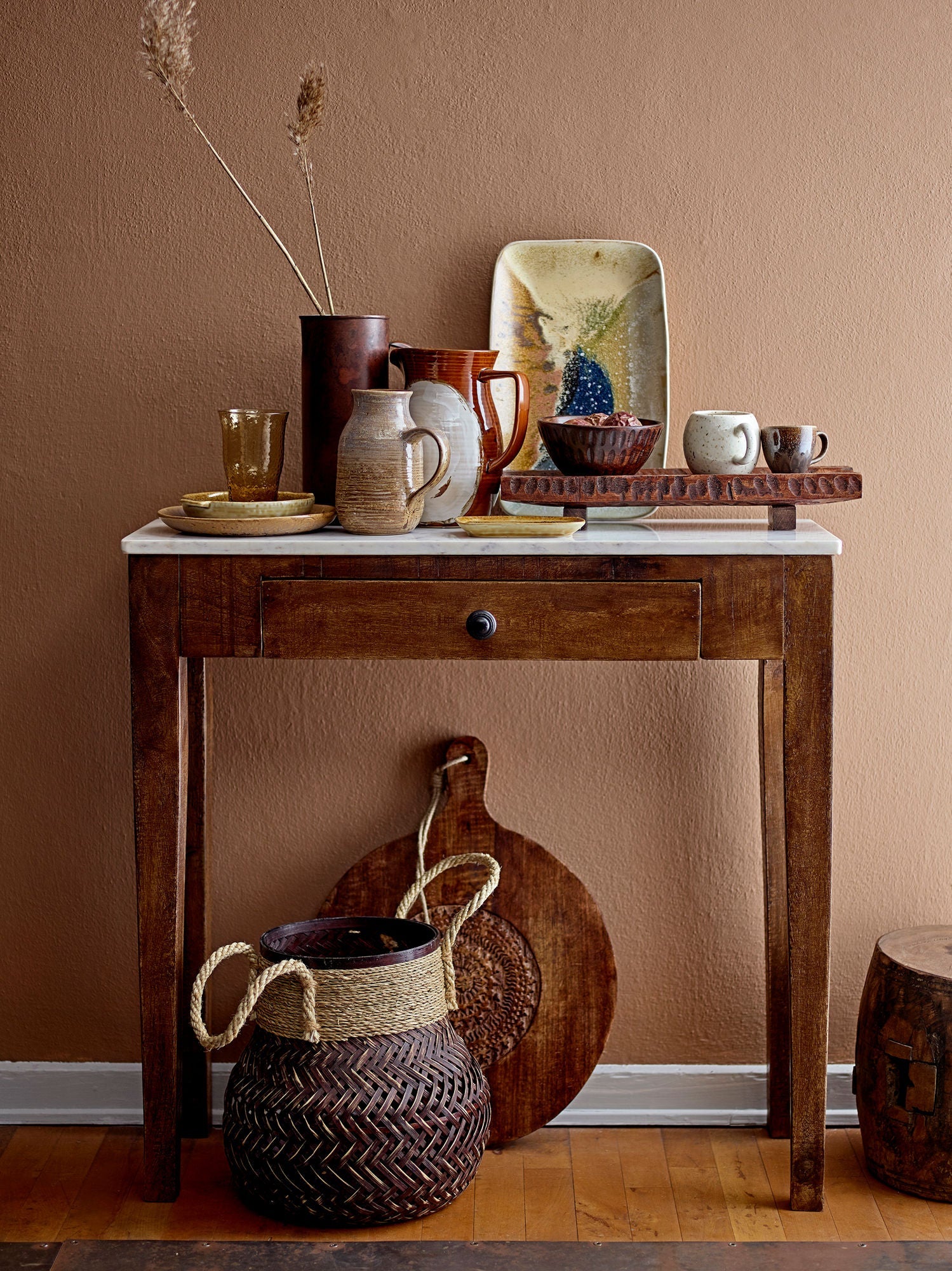 Kreatywna kolekcja Hauge Console Table, Brown, Marble