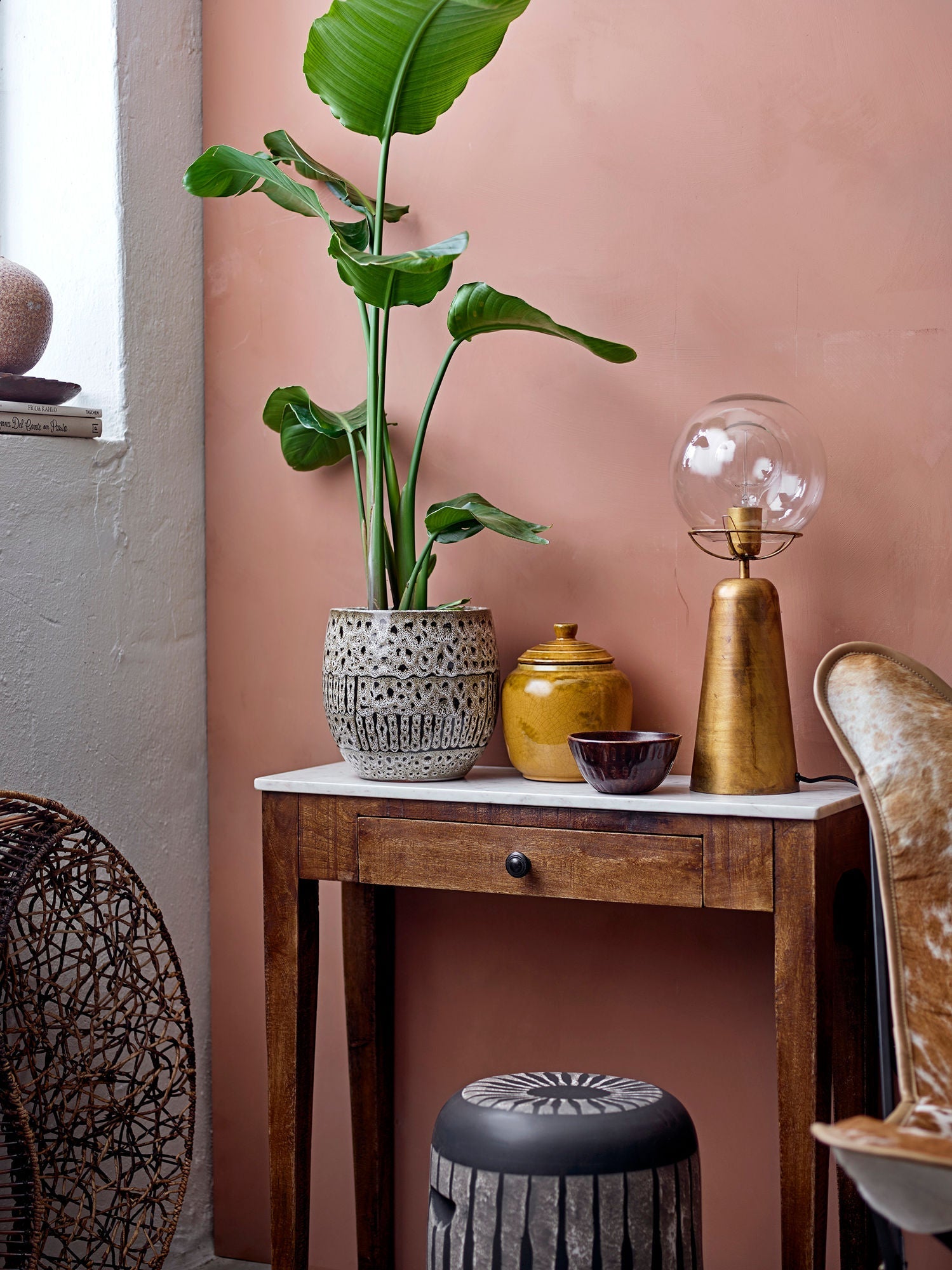 Kreatywna kolekcja Hauge Console Table, Brown, Marble