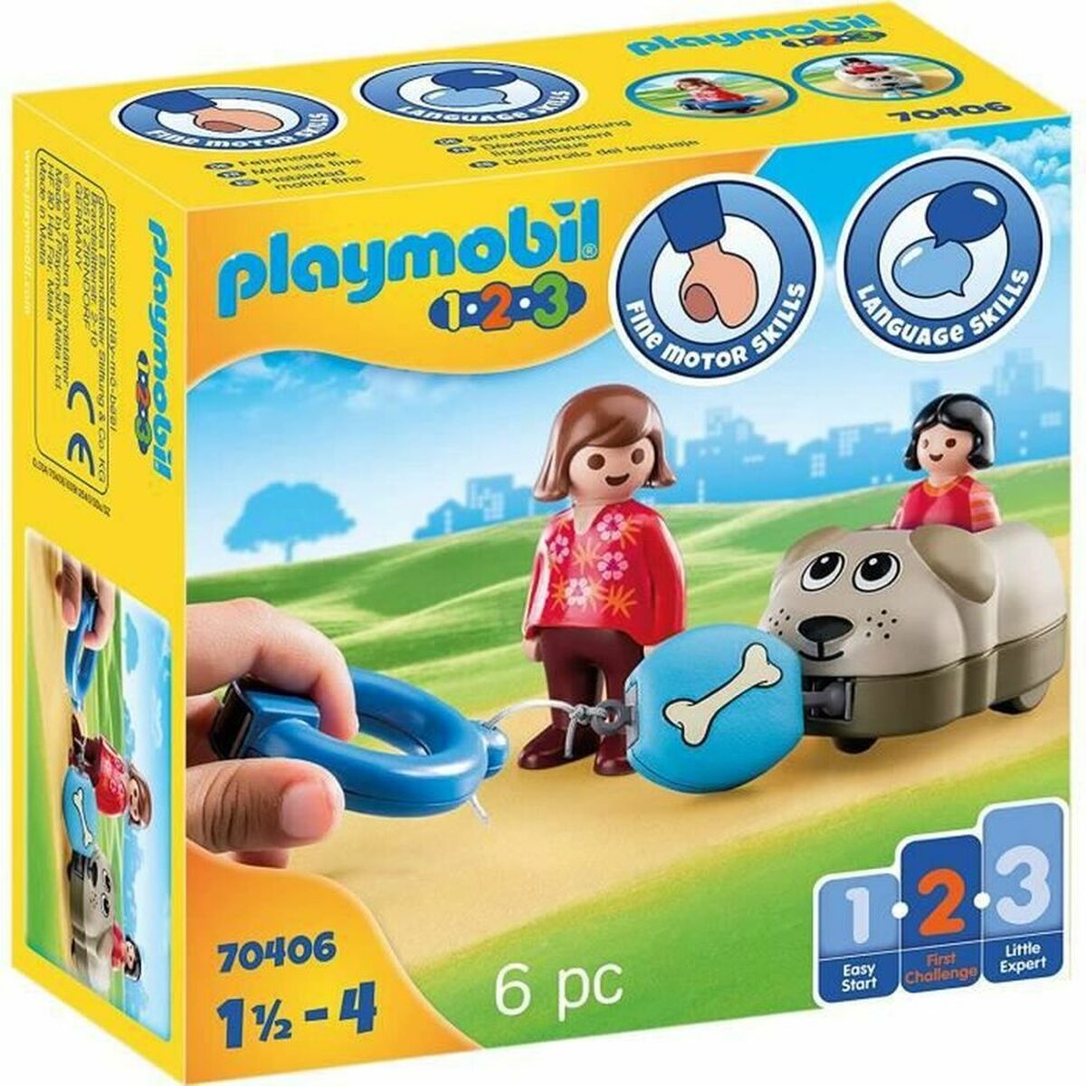 Playset Playmobil 1.2.3 Dog Boys 70406 (6 szt.)