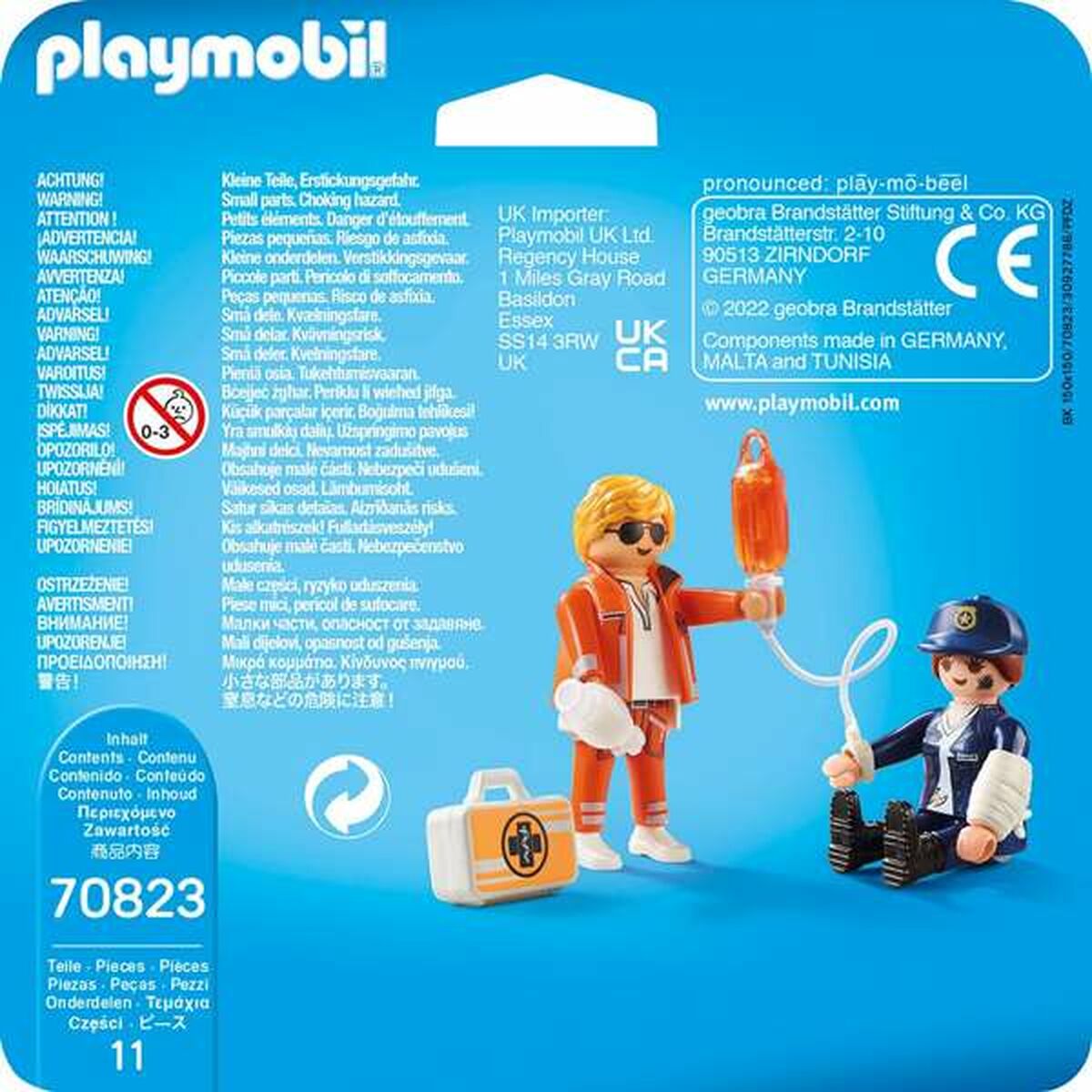 Playset Playmobil 70823 Doktor Police Funkcjonariusze 70823 (11 szt.)