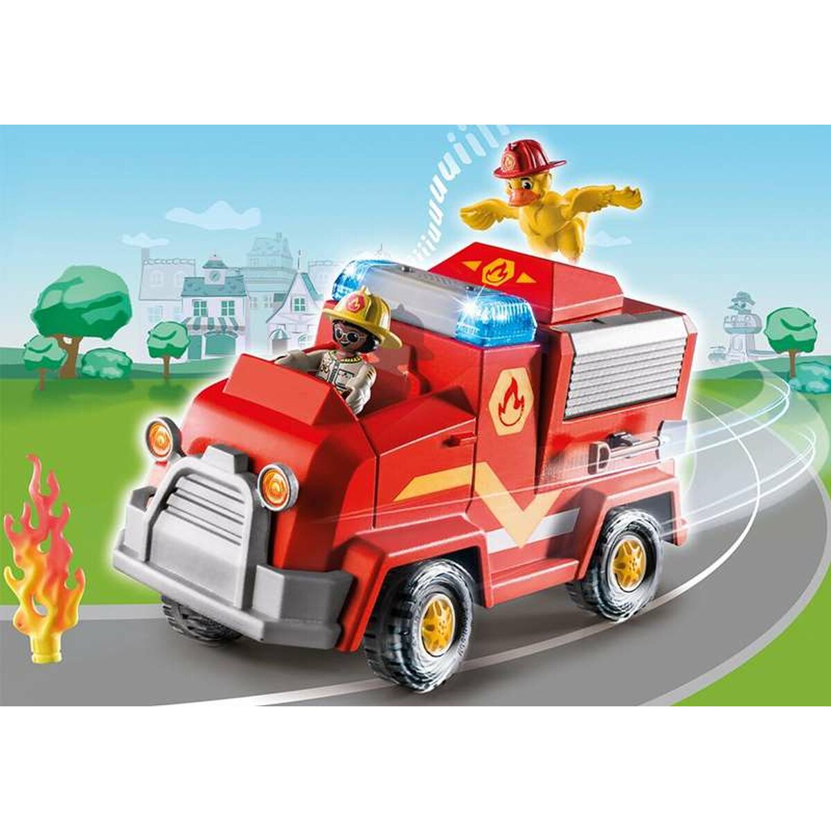 Playset Playmobil Duck na telefonie straży pożarnej pojazd ratunkowy