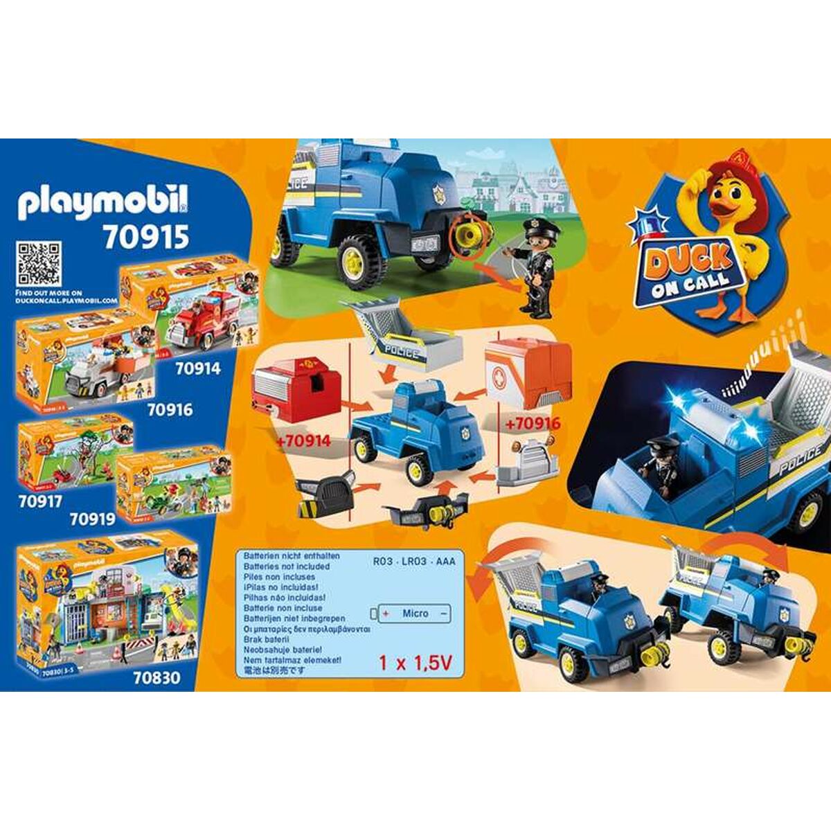 Playset Playmobil Duck w Call Police Pojazd ratunkowy