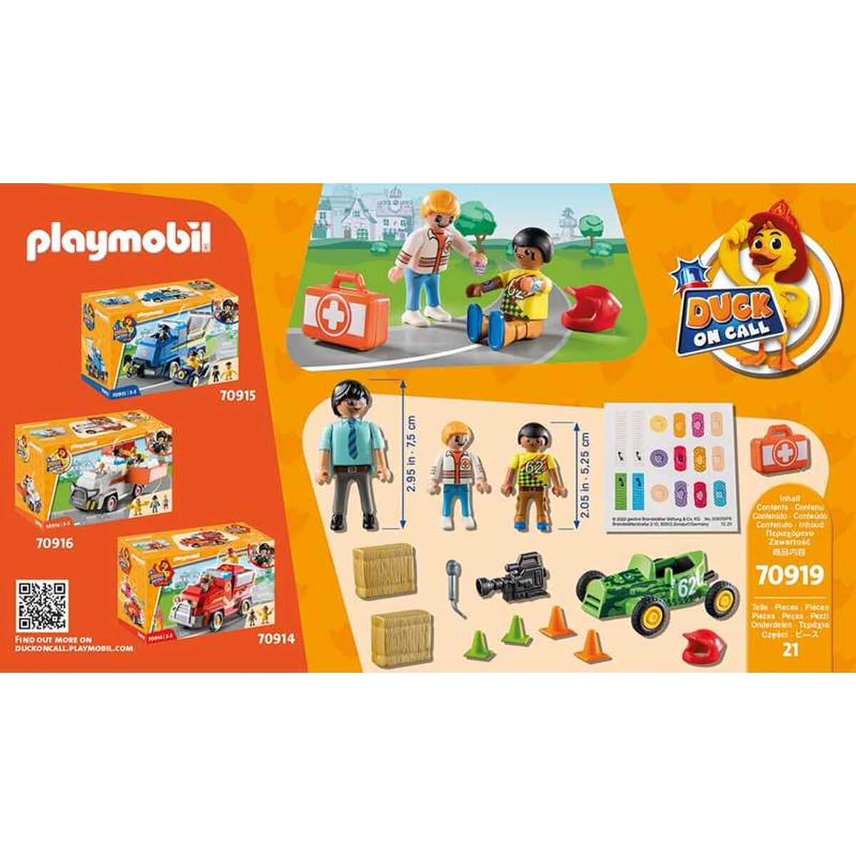 Kaczka Playset Playmobil w Call Action Ambulance 70919 (21 szt.)