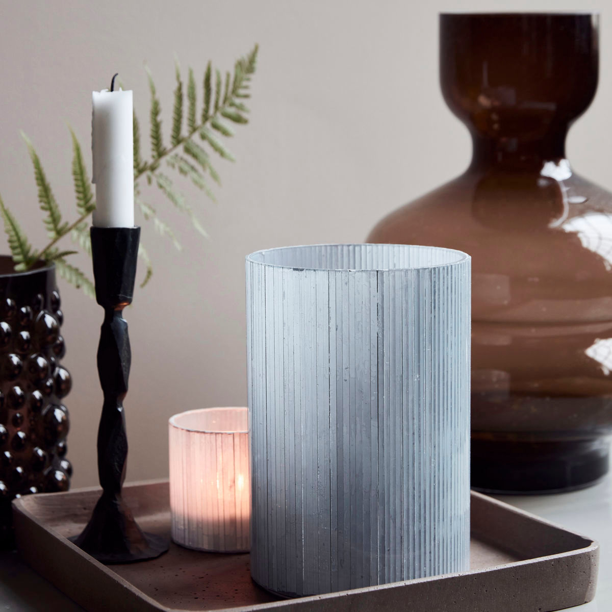 House Doktor Tealight Holder, HDMirr, Frost Grey