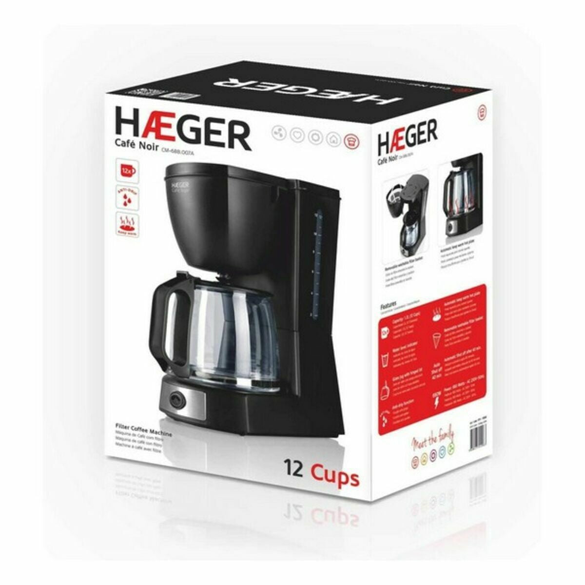 Drip Coffee Machine Haeger Black 680 W 680 W