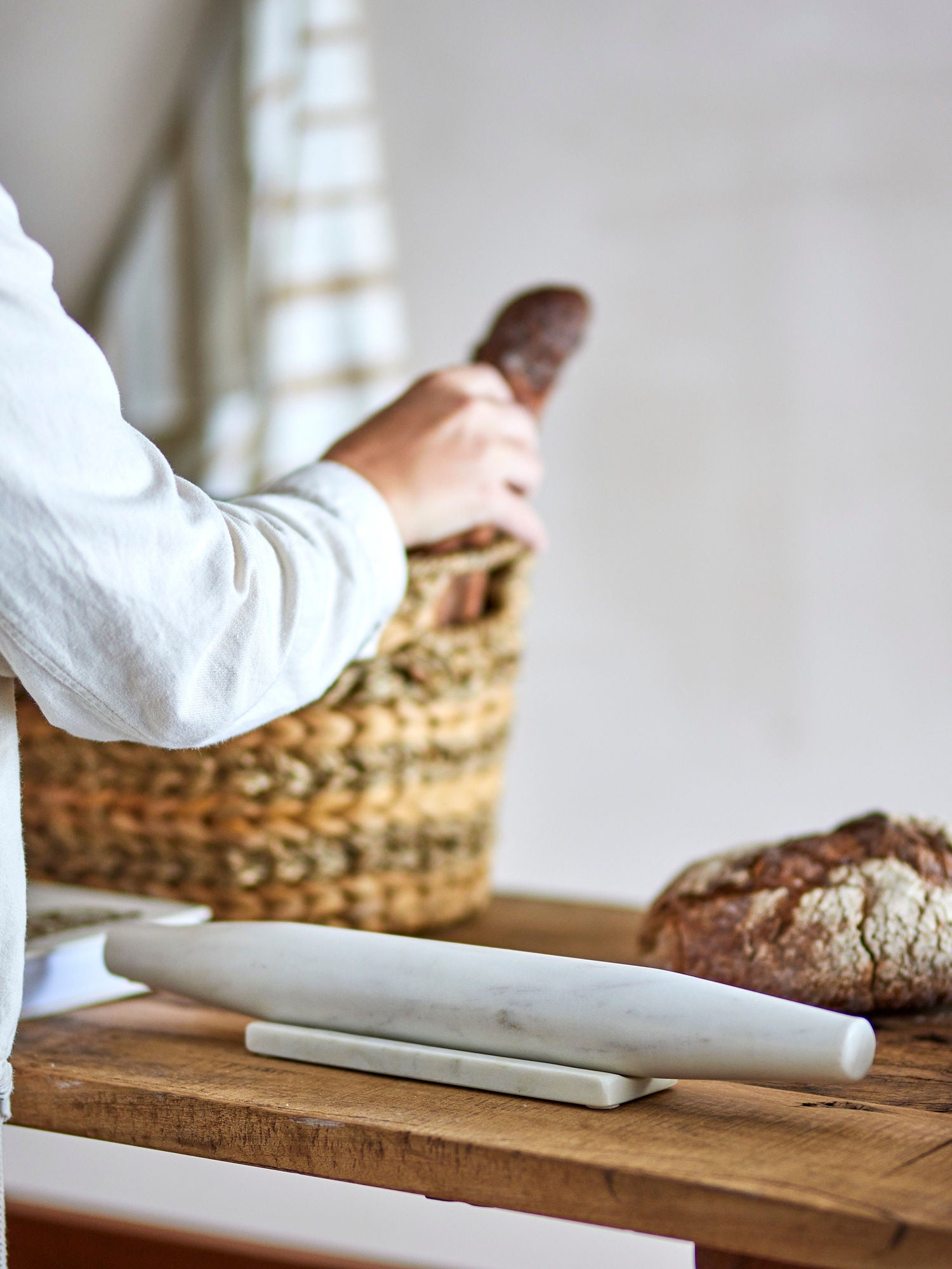 Kreatywna kolekcja Filippa Rolling Pin, White, Marmur