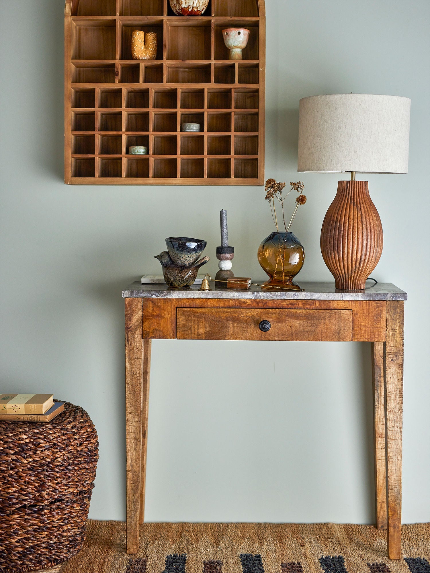 Creative Collection Hauge Console Table, Brown, Marble