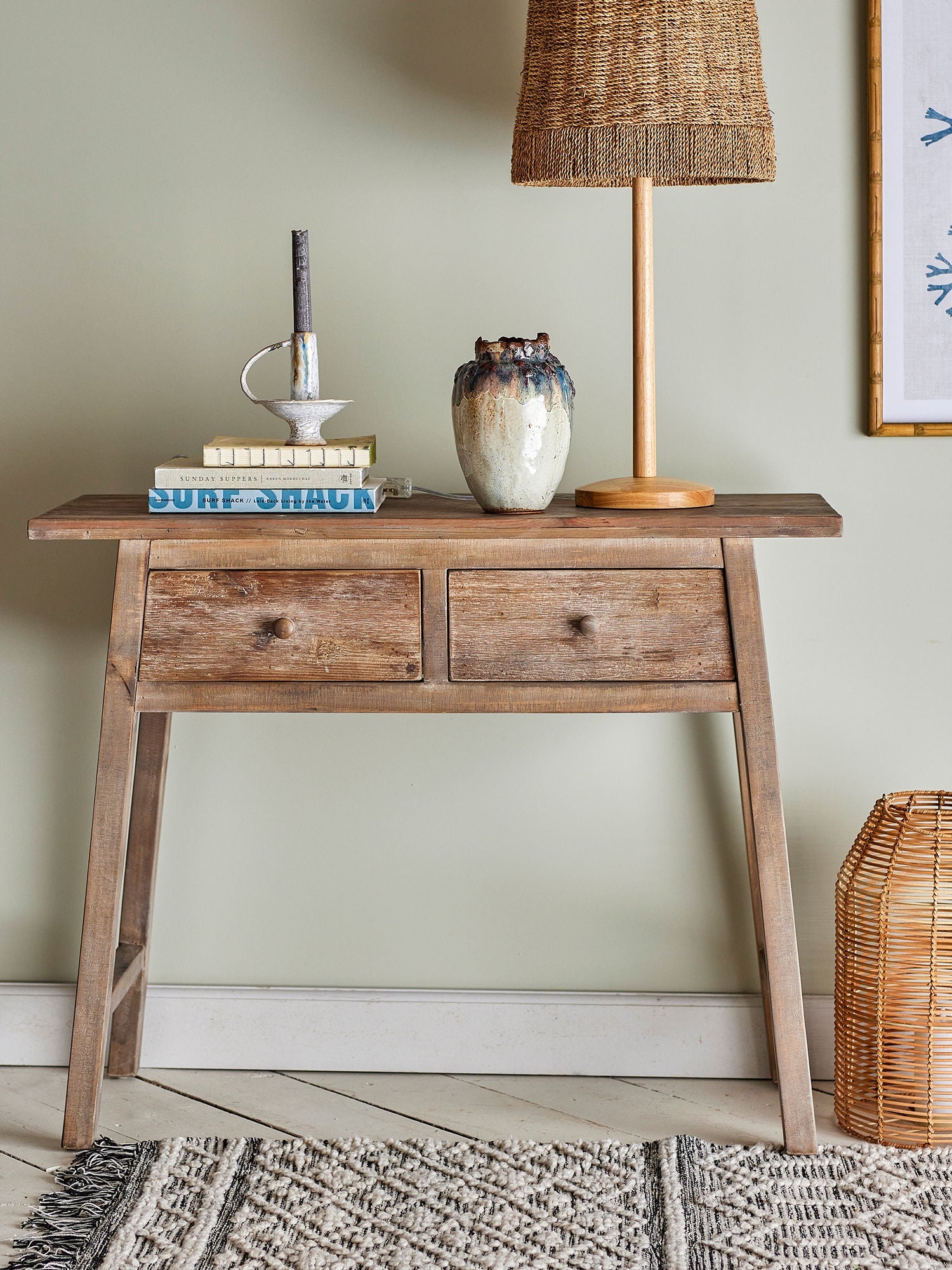 Kreatywna kolekcja Camden Console Table, Nature, Reclaged Pine Wood