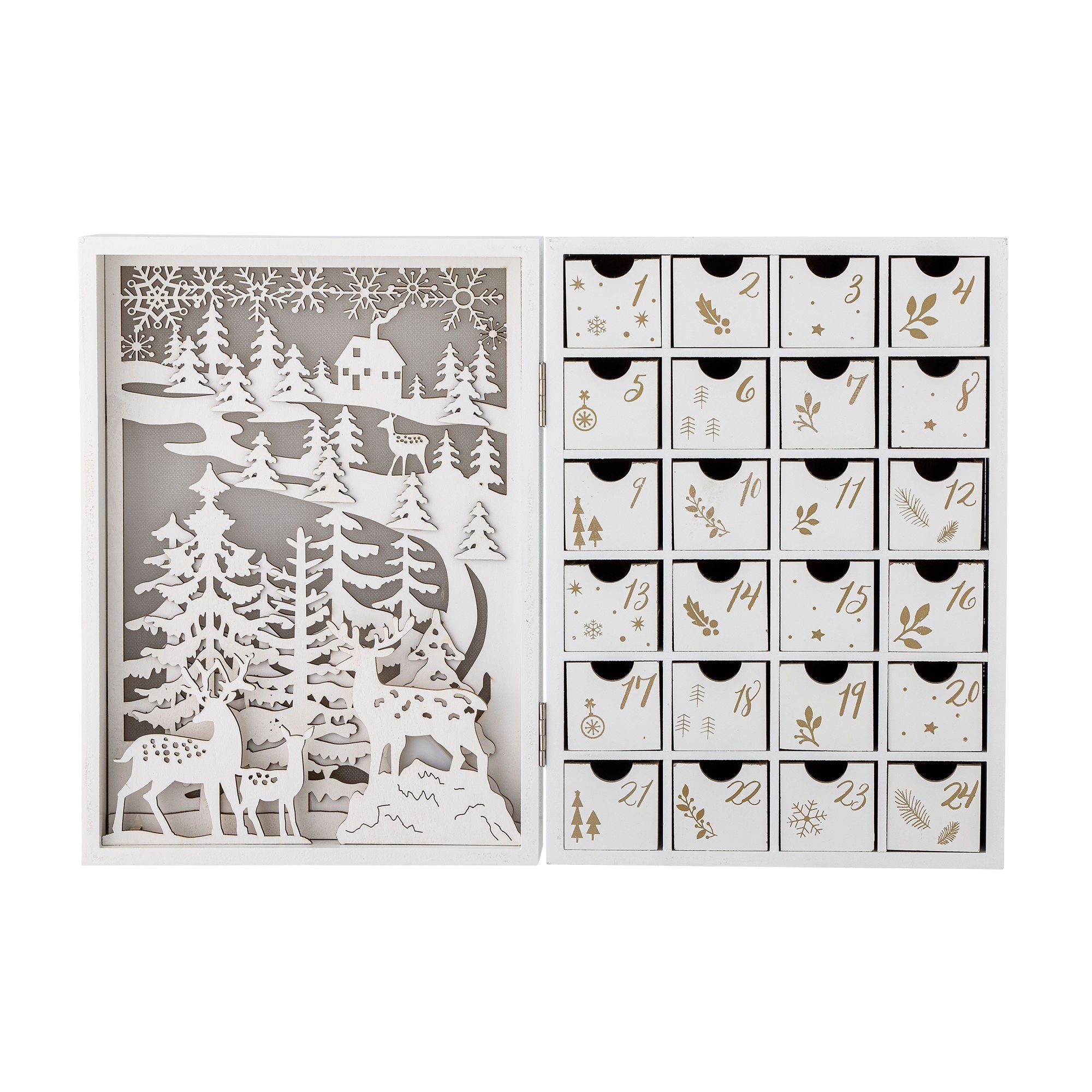 Bloomingville Elimar Calendar w/light, White, Plywood