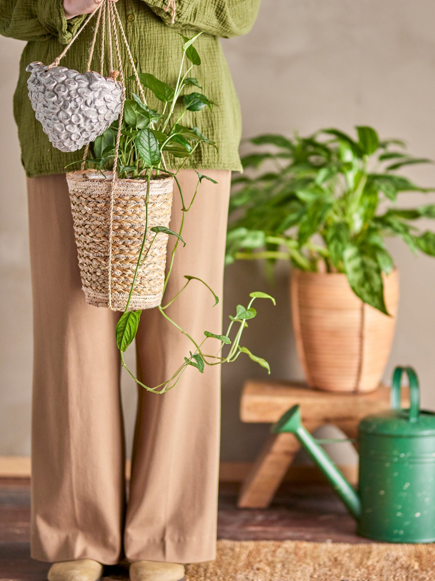 Kreatywna kolekcja Alaz Flowerpot, wiszące, natura, kamionka