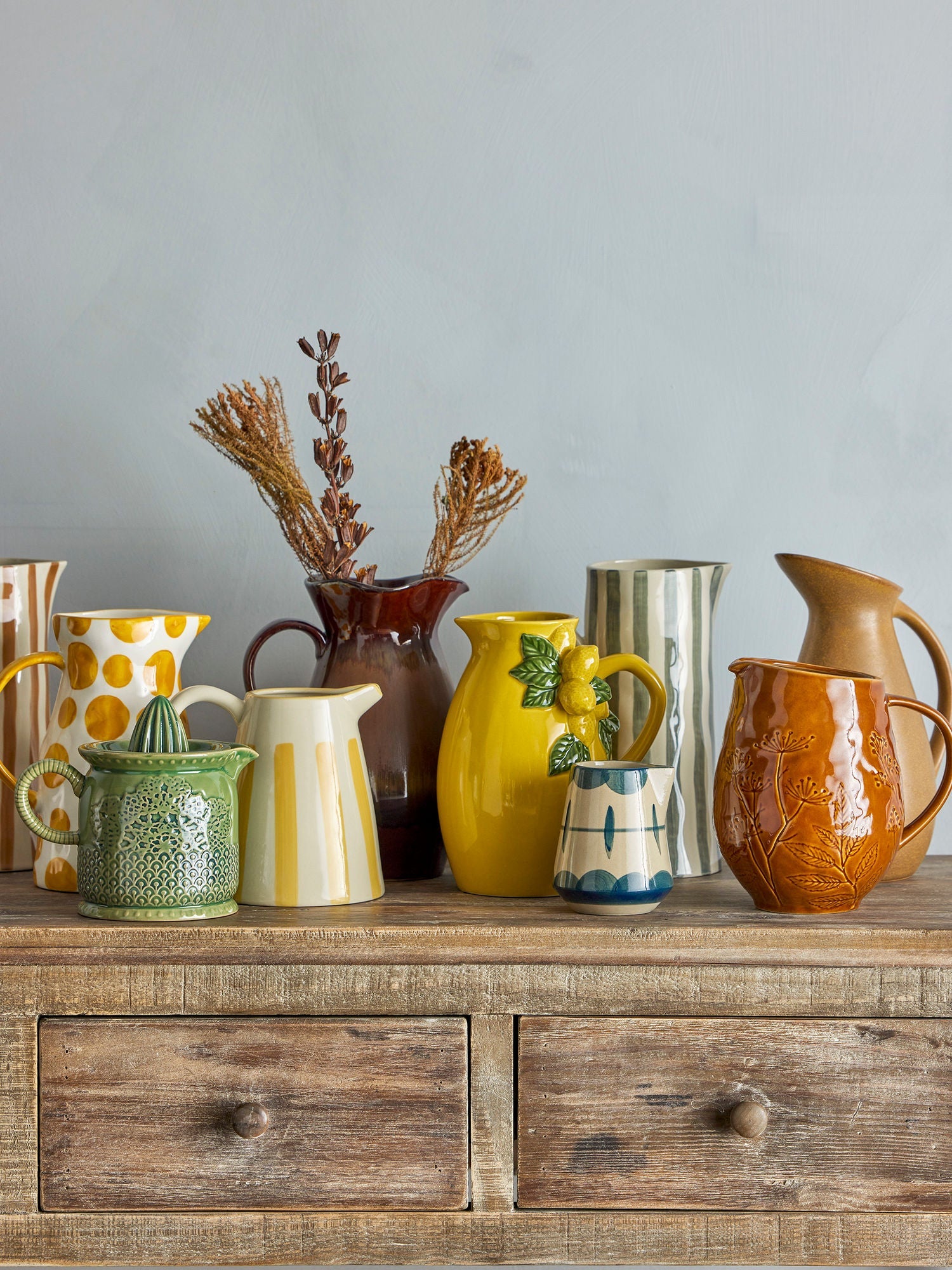 Kreatywna kolekcja Allium Milk Jug & Sugar Bowl, niebieski, kamionka