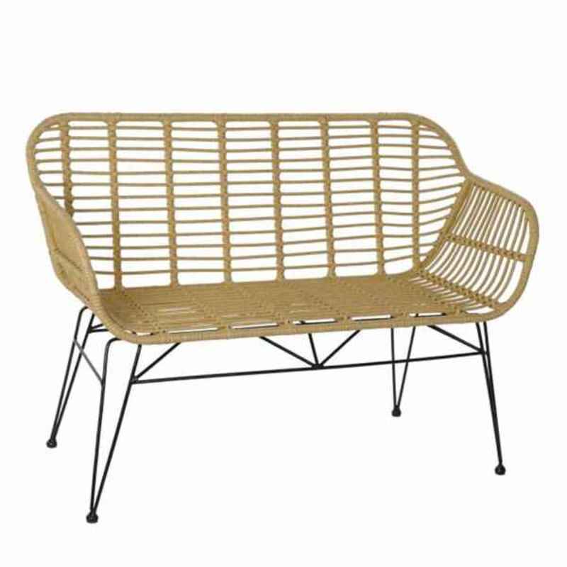 Garden sofa DKD Home Decor Metal synthetic rattan Rattan (116 x 55 x