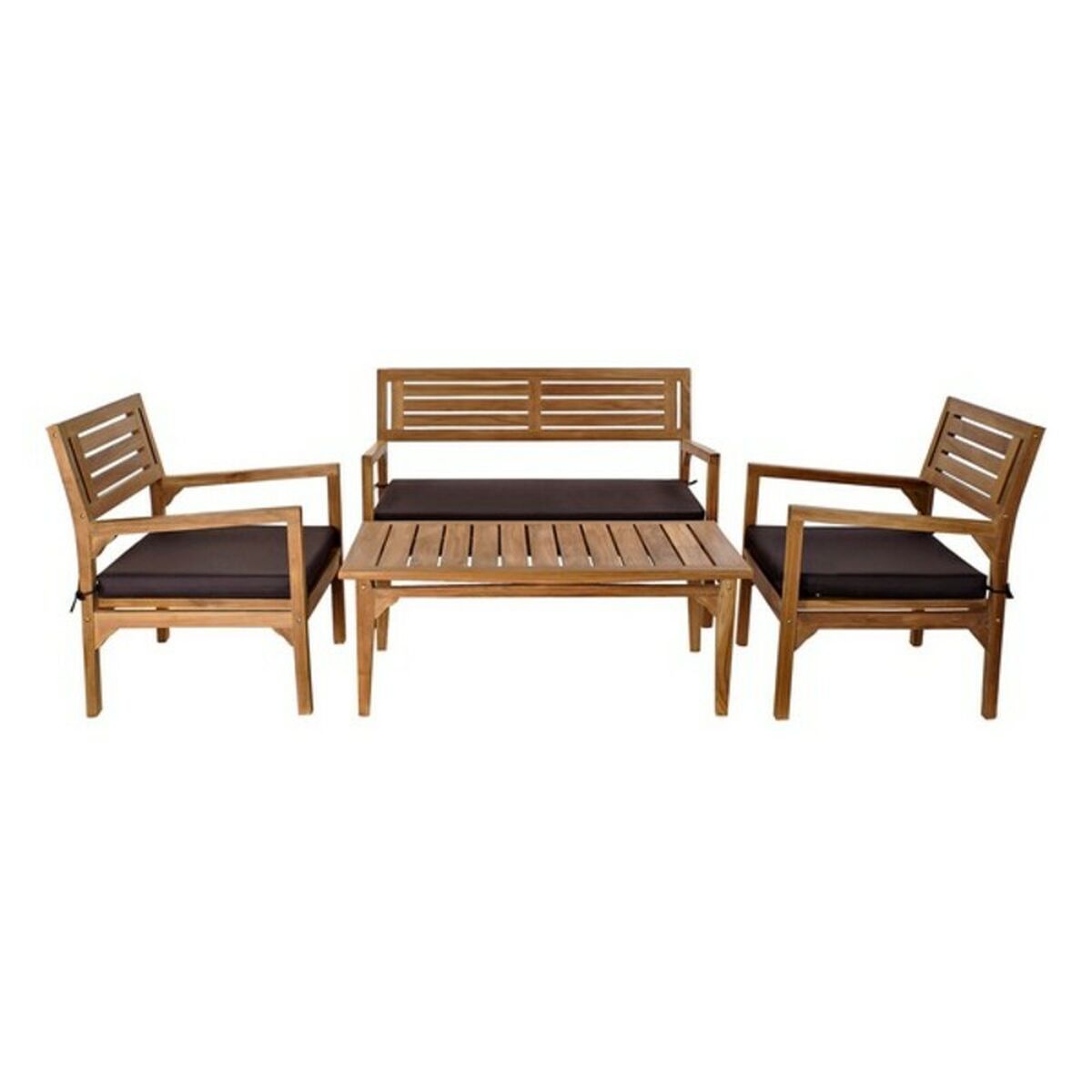 Zestaw stołowy z 3 fotelem DKD Decor Decor Decor Teak 127 x 72 x 88 cm (4