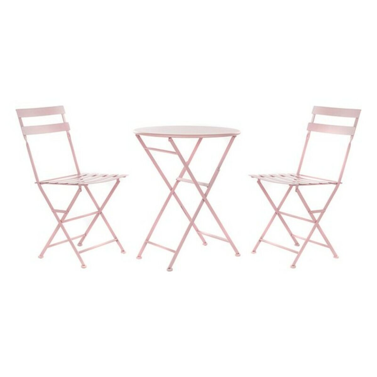 Zestaw stołowy z 2 krzesłami DKD Dekor Home MB-177410 Pink 60 x 60 x 75 cm