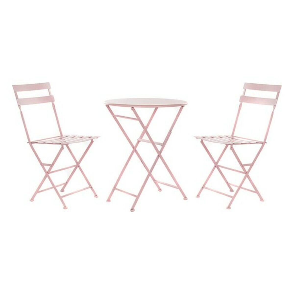 Table set with 2 chairs DKD Home Decor MB-177410 Pink 60 x 60 x 75 cm