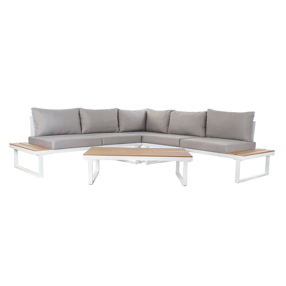 Sofa ogrodowa DKD Dekor domu szary stal żywiczna 231 x 219 x 74 cm 231 x