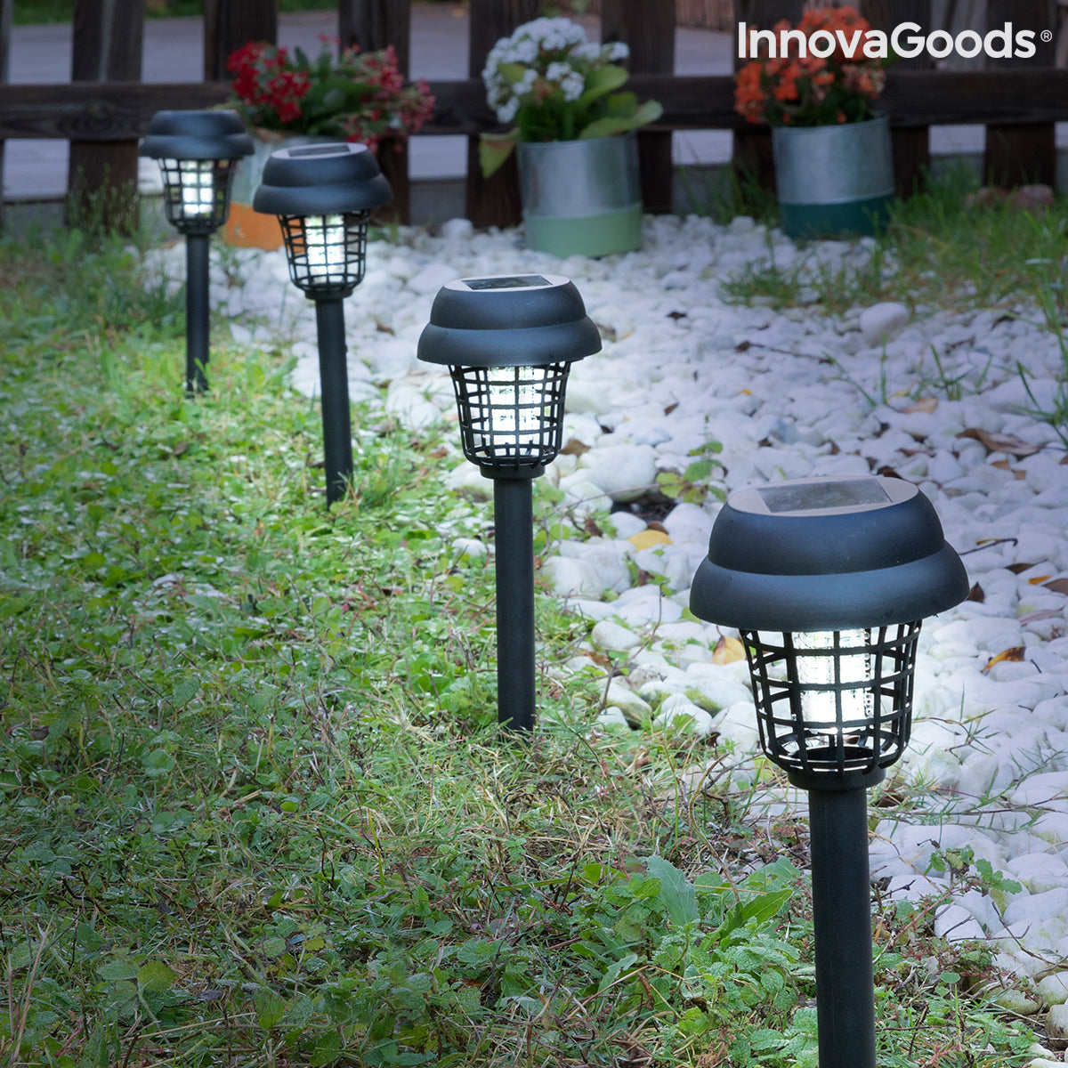 Zabijanie komarów słonecznych lampy ogrodowej Garlam Innovagoods