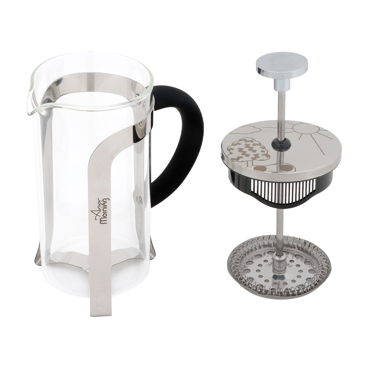 Każda poranna FY450 French Press Kaffeebereiter, 600 ml, Silber