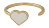 Design Letters Enamel Heart Ring Gold, Nude